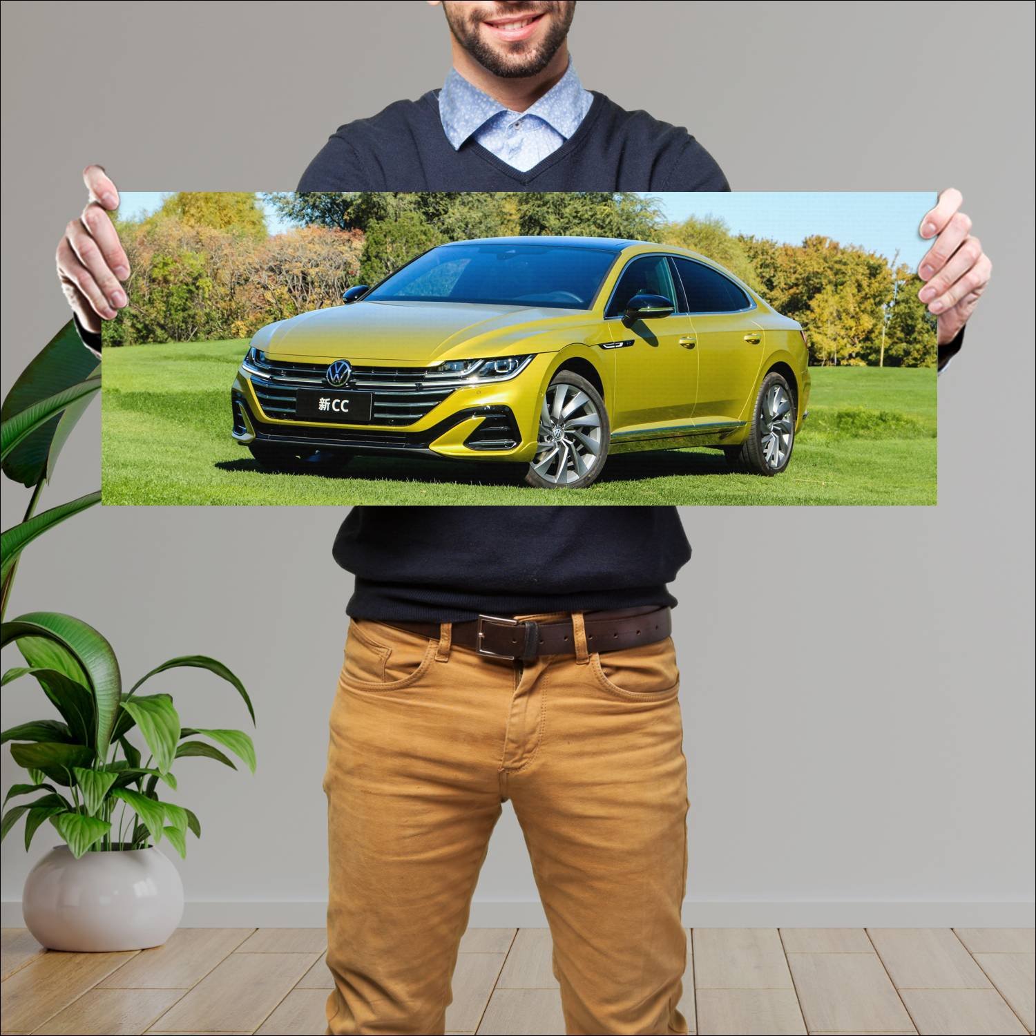 Cuadro grande 30x80cm 2021 volkswagen cc r line cn 855 Volkswagen