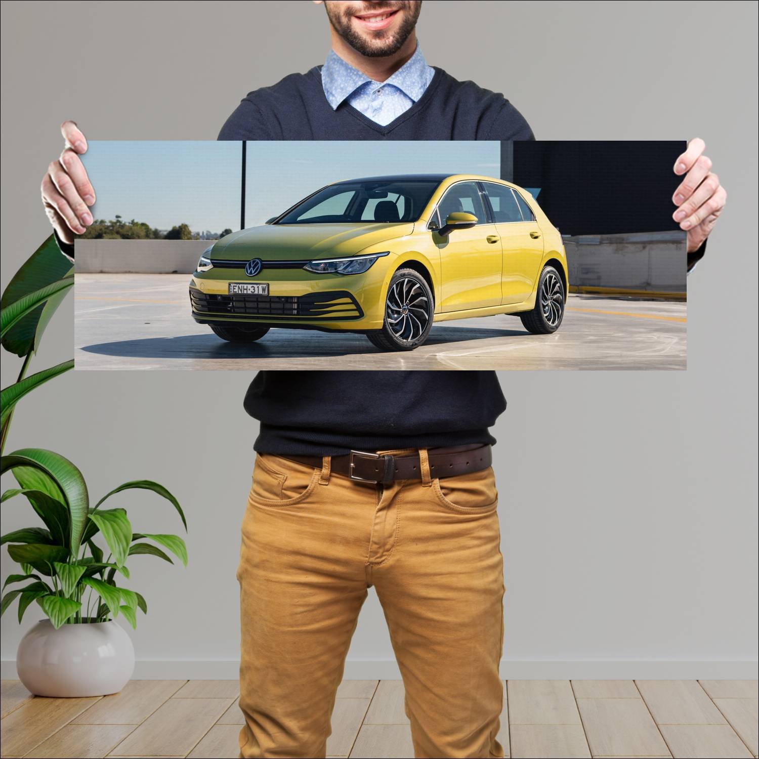 Cuadro grande 30x80cm 2021 volkswagen golf au Volkswagen