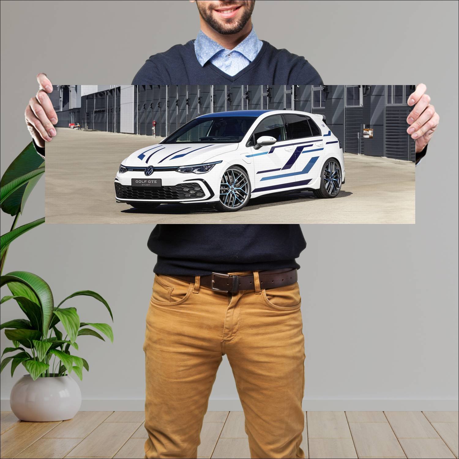 Cuadro grande 30x80cm 2021 volkswagen golf gte sky 860 Volkswagen