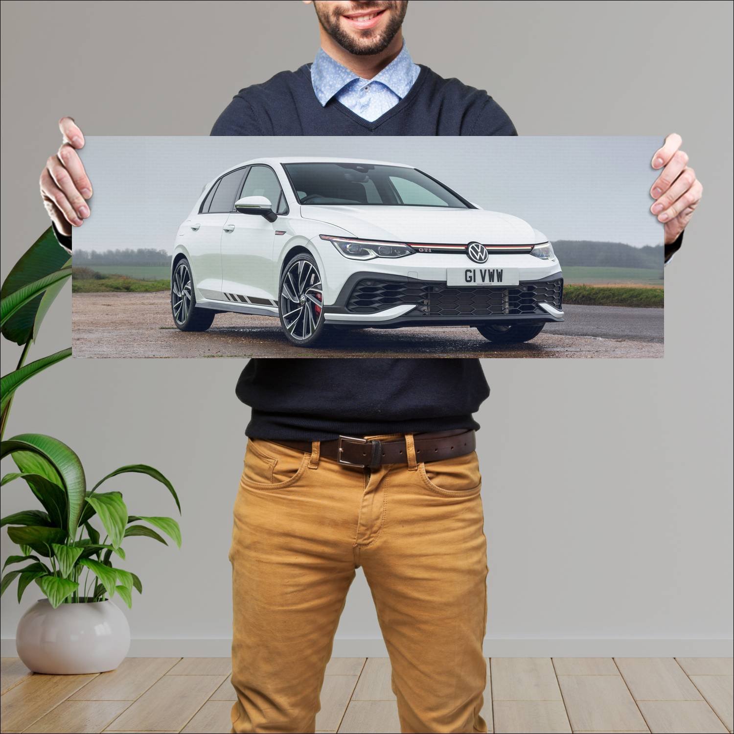 Cuadro grande 30x80cm 2021 volkswagen golf gti clu 865 Volkswagen
