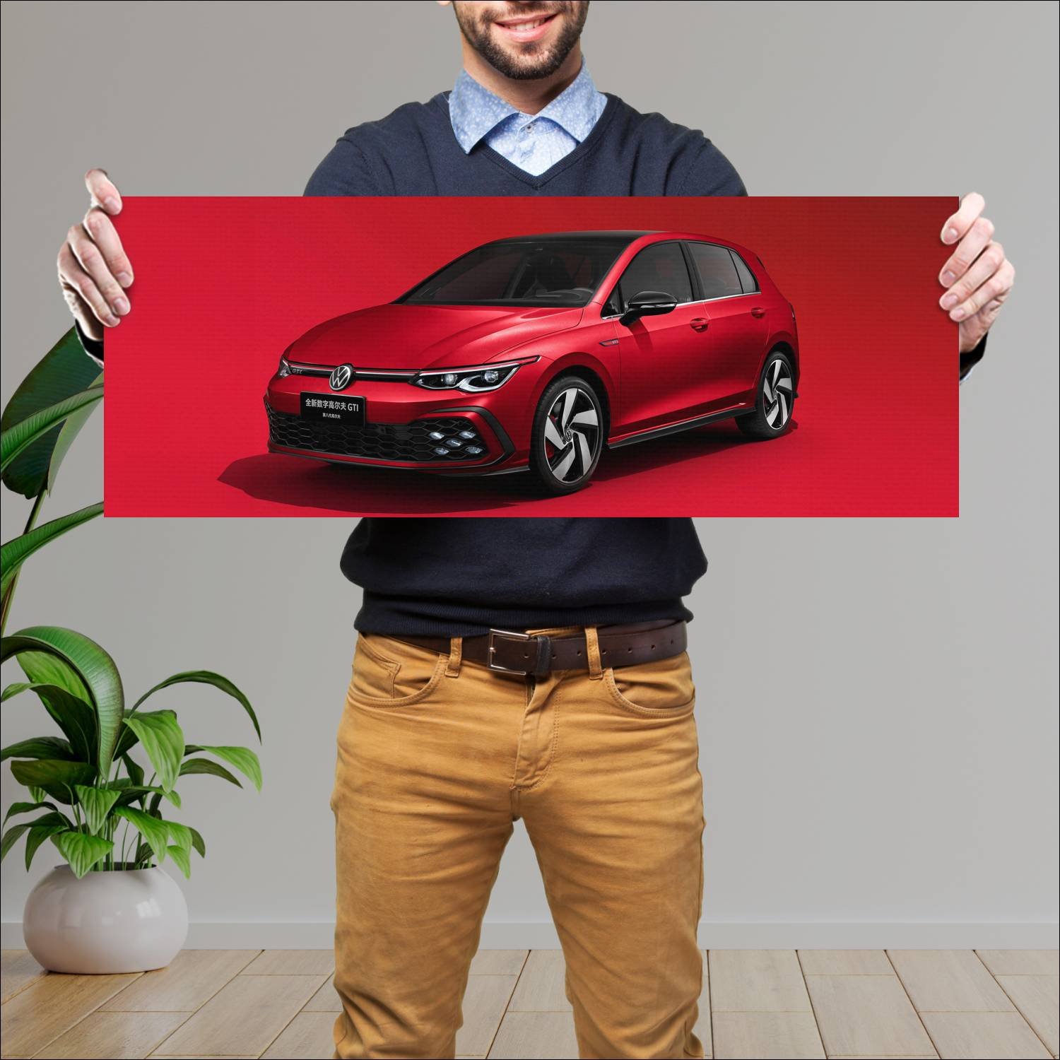 Cuadro grande 30x80cm 2021 volkswagen golf gti cn 866 Volkswagen