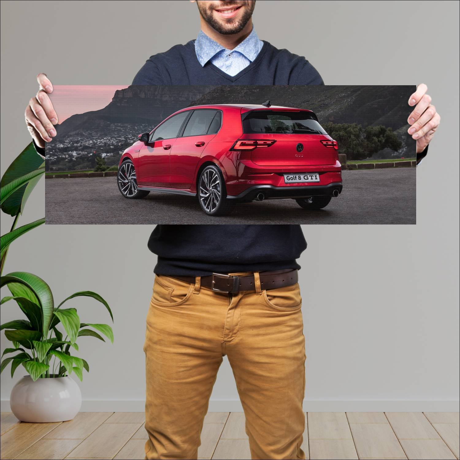 Cuadro grande 30x80cm 2021 volkswagen golf gti za 867 Volkswagen