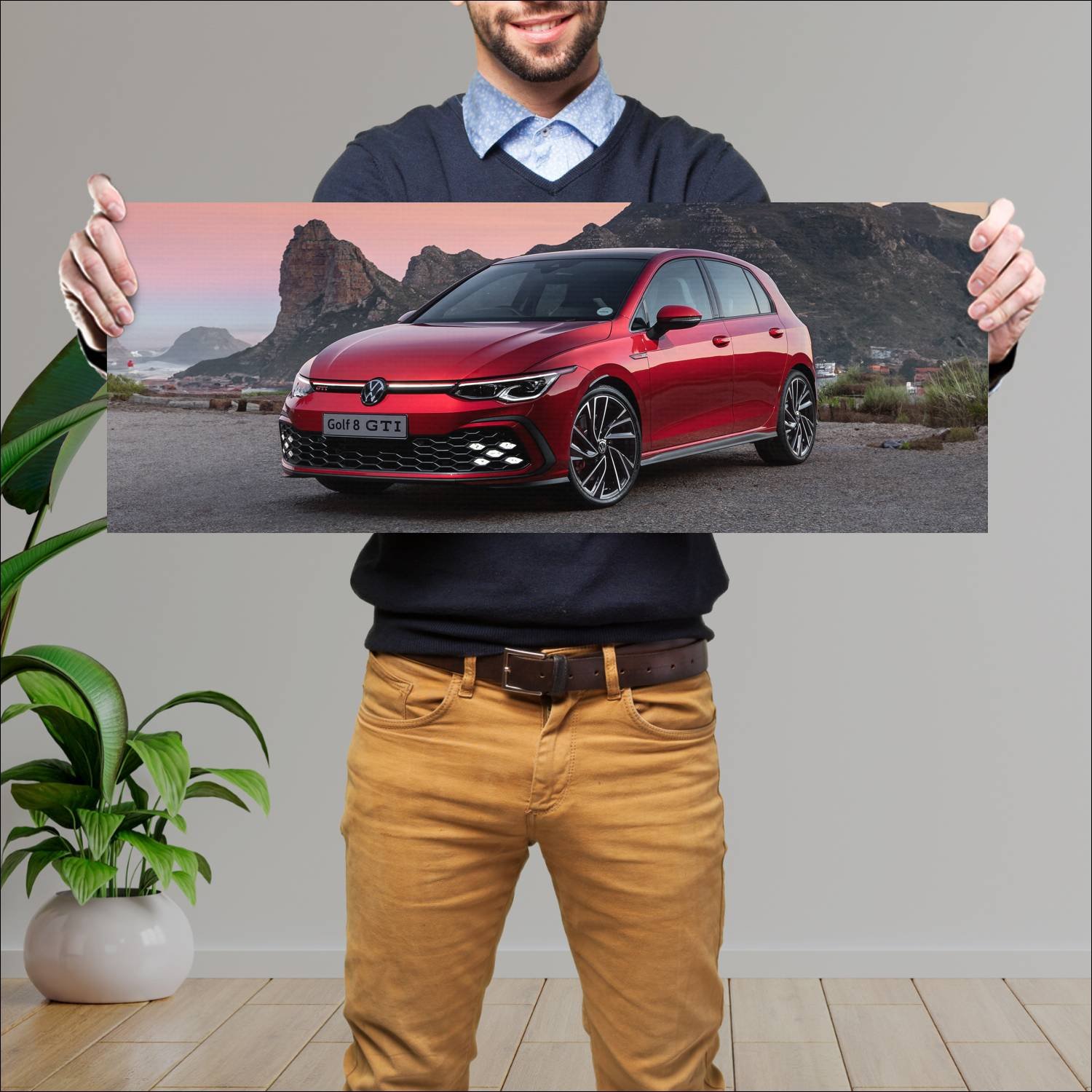 Cuadro grande 30x80cm 2021 volkswagen golf gti za 868 Volkswagen