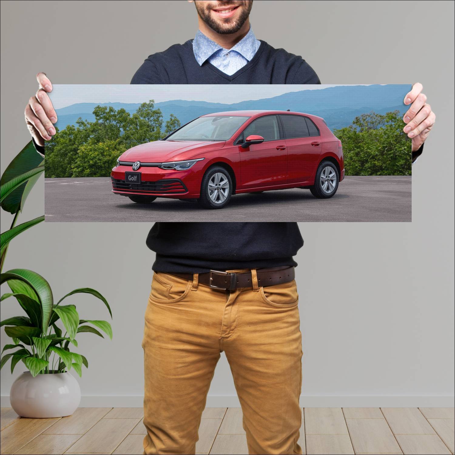 Cuadro grande 30x80cm 2021 volkswagen golf mild hy 869 Volkswagen