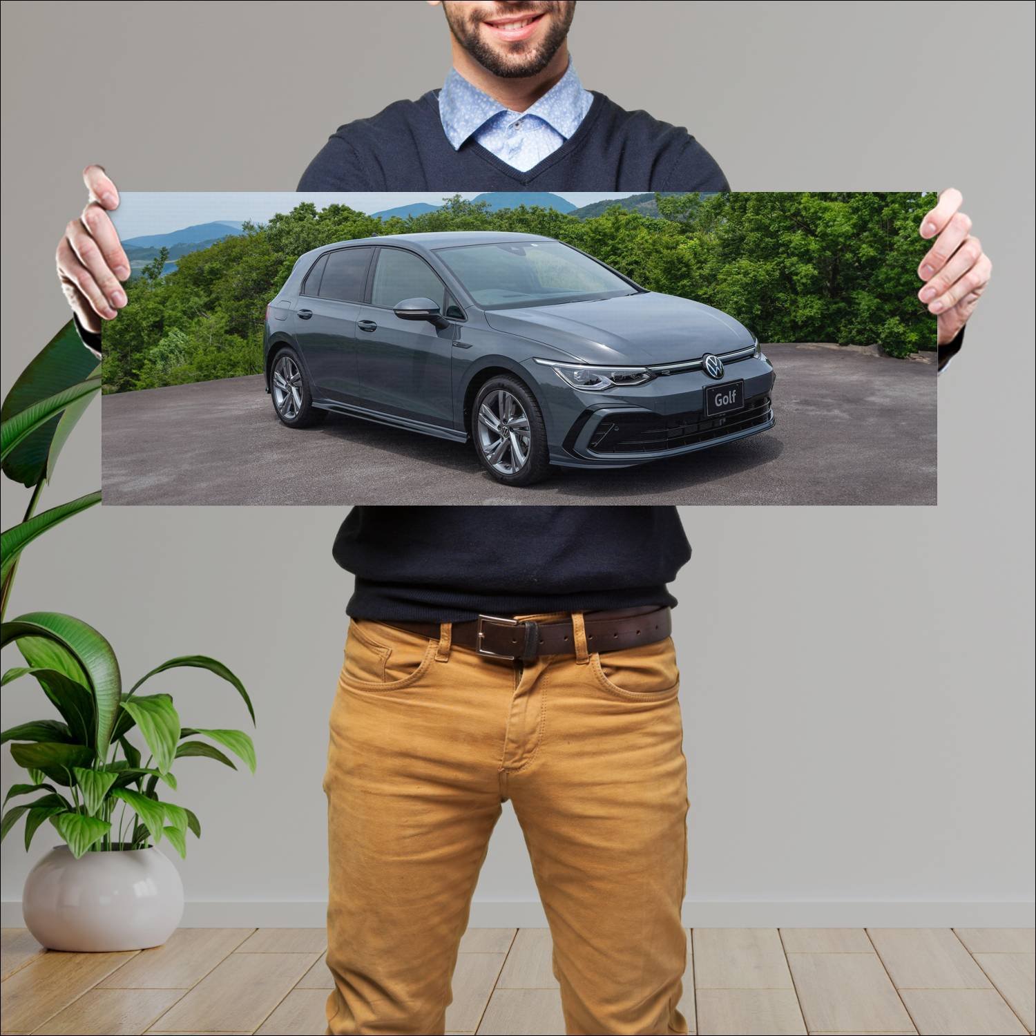 Cuadro grande 30x80cm 2021 volkswagen golf mild hy 870 Volkswagen