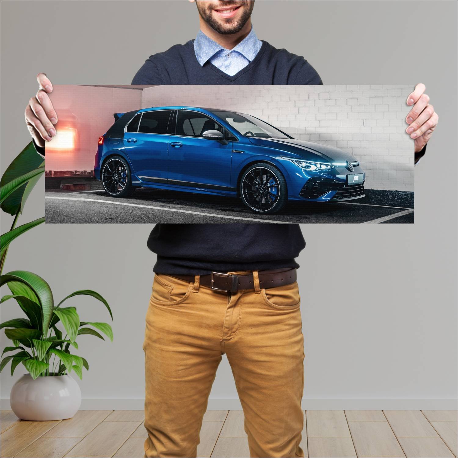 Cuadro grande 30x80cm 2021 volkswagen golf r by ab 871 Volkswagen