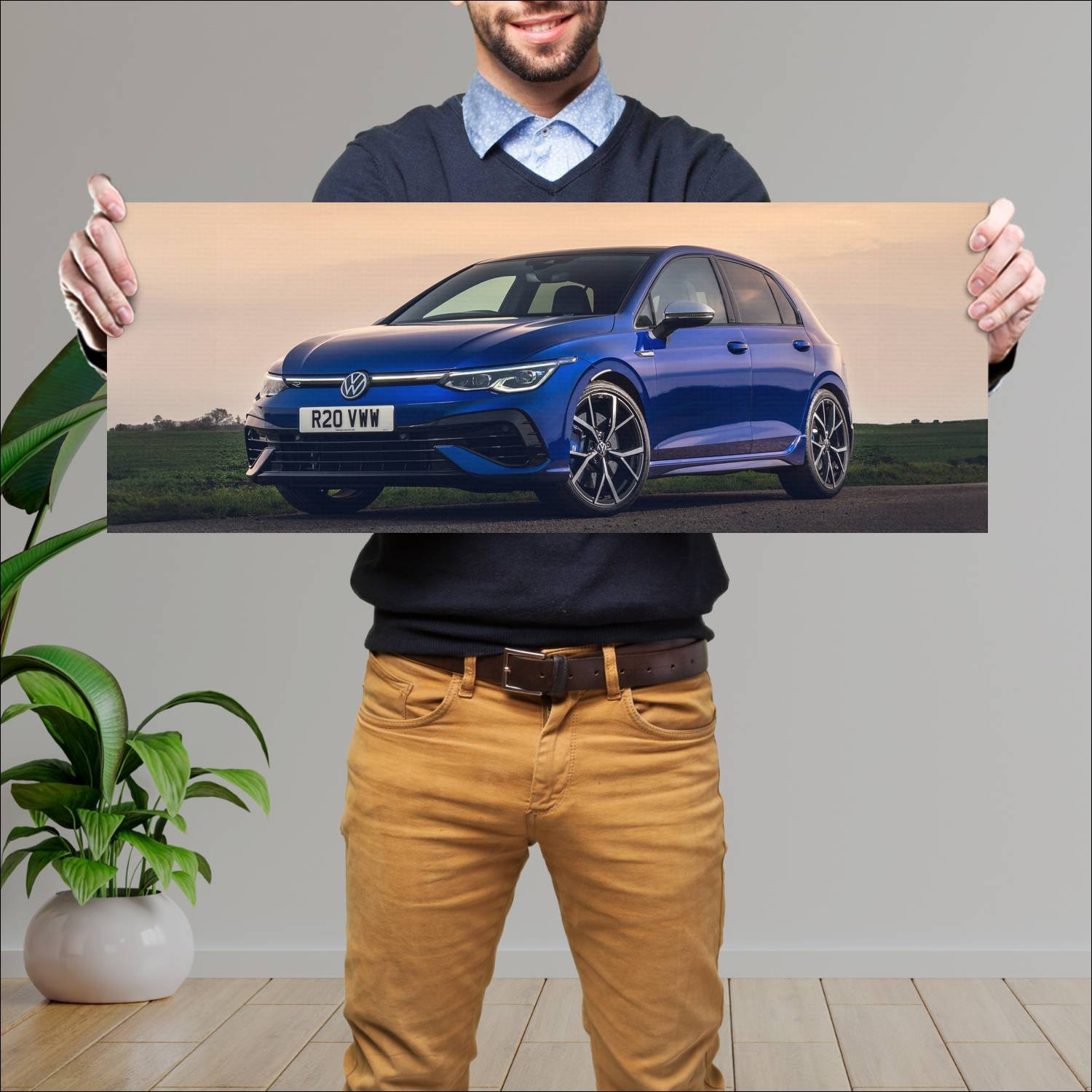 Cuadro grande 30x80cm 2021 volkswagen golf r uk 10 873 Volkswagen