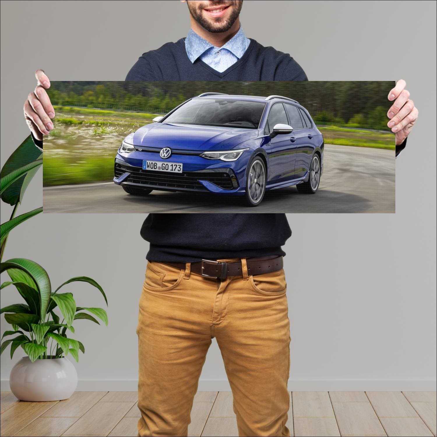 Cuadro grande 30x80cm 2021 volkswagen golf r varia 874 Volkswagen