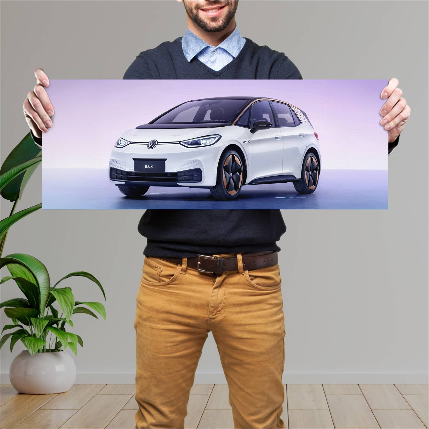 Cuadro grande 30x80cm 2021 volkswagen id 3 1st cn 877 Volkswagen