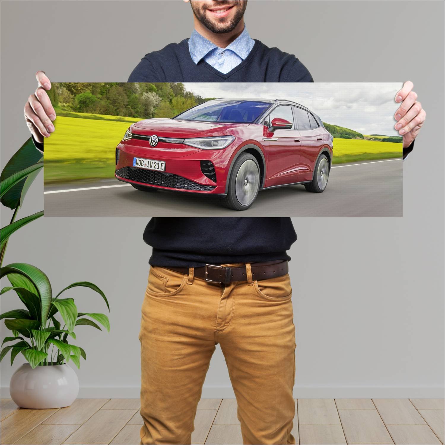 Cuadro grande 30x80cm 2021 volkswagen id 4 gtx 104 886 Volkswagen