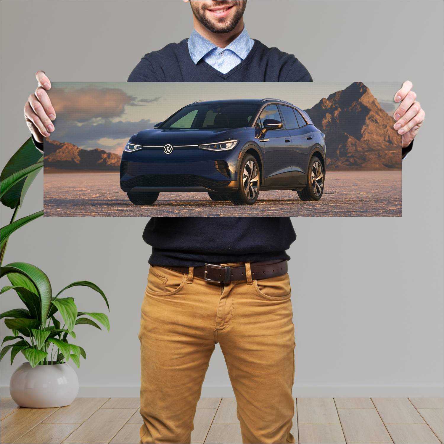 Cuadro grande 30x80cm 2021 volkswagen id 4 us Volkswagen