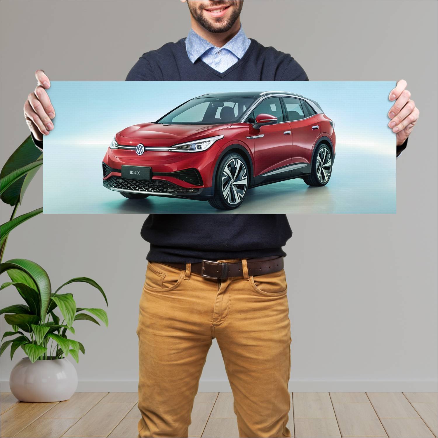 Cuadro grande 30x80cm 2021 volkswagen id 4 x cn 10 894 Volkswagen