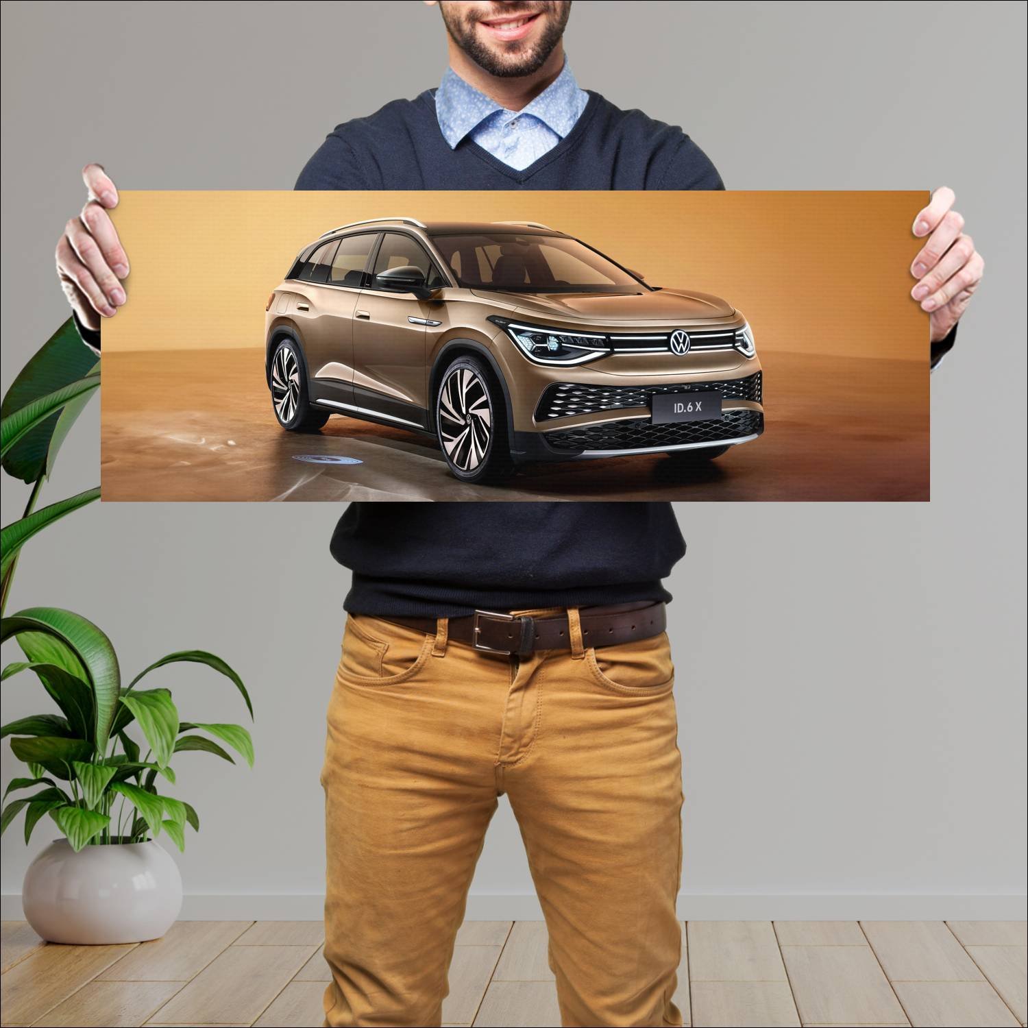 Cuadro grande 30x80cm 2021 volkswagen id 6 x cn 10 896 Volkswagen