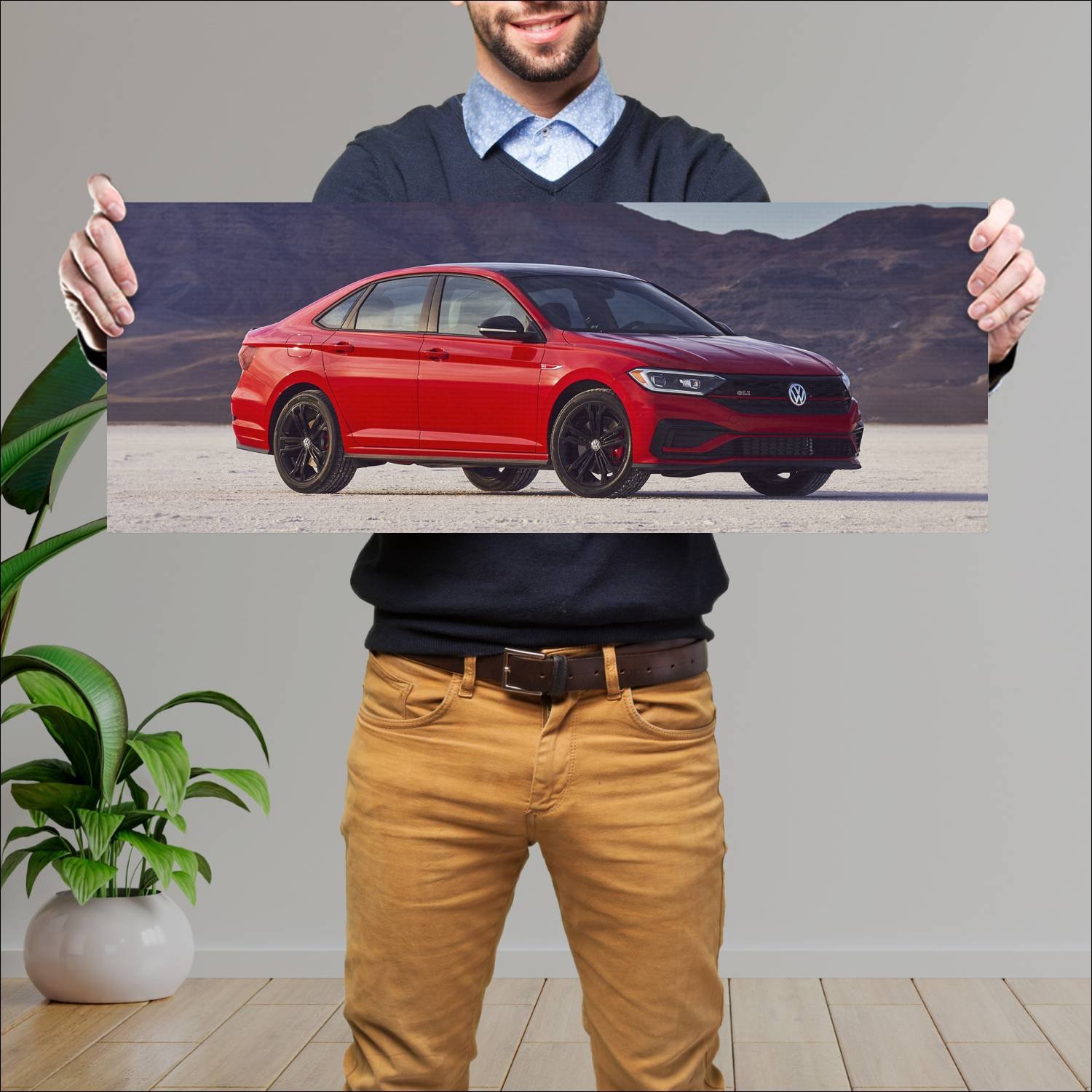 Cuadro grande 30x80cm 2021 volkswagen jetta gli bl 898 Volkswagen