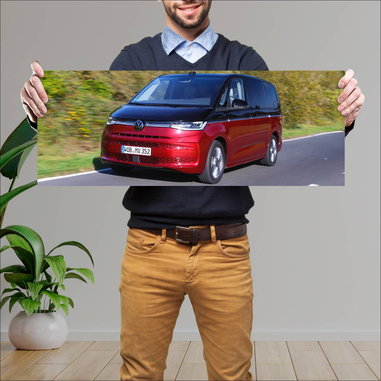 Cuadro grande 30x80cm 2021 volkswagen multivan ehy 903 Volkswagen