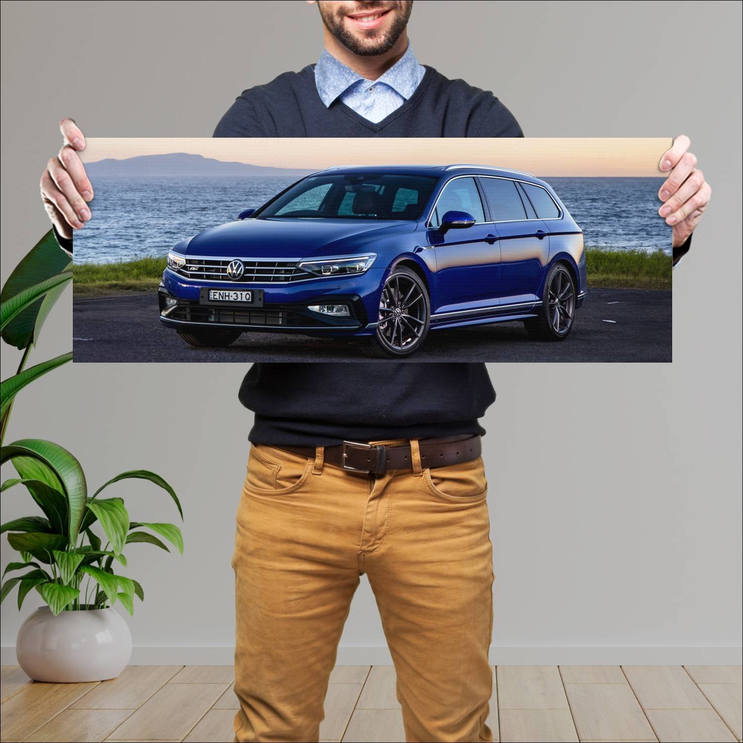 Cuadro grande 30x80cm 2021 volkswagen passat wagon 910 Volkswagen