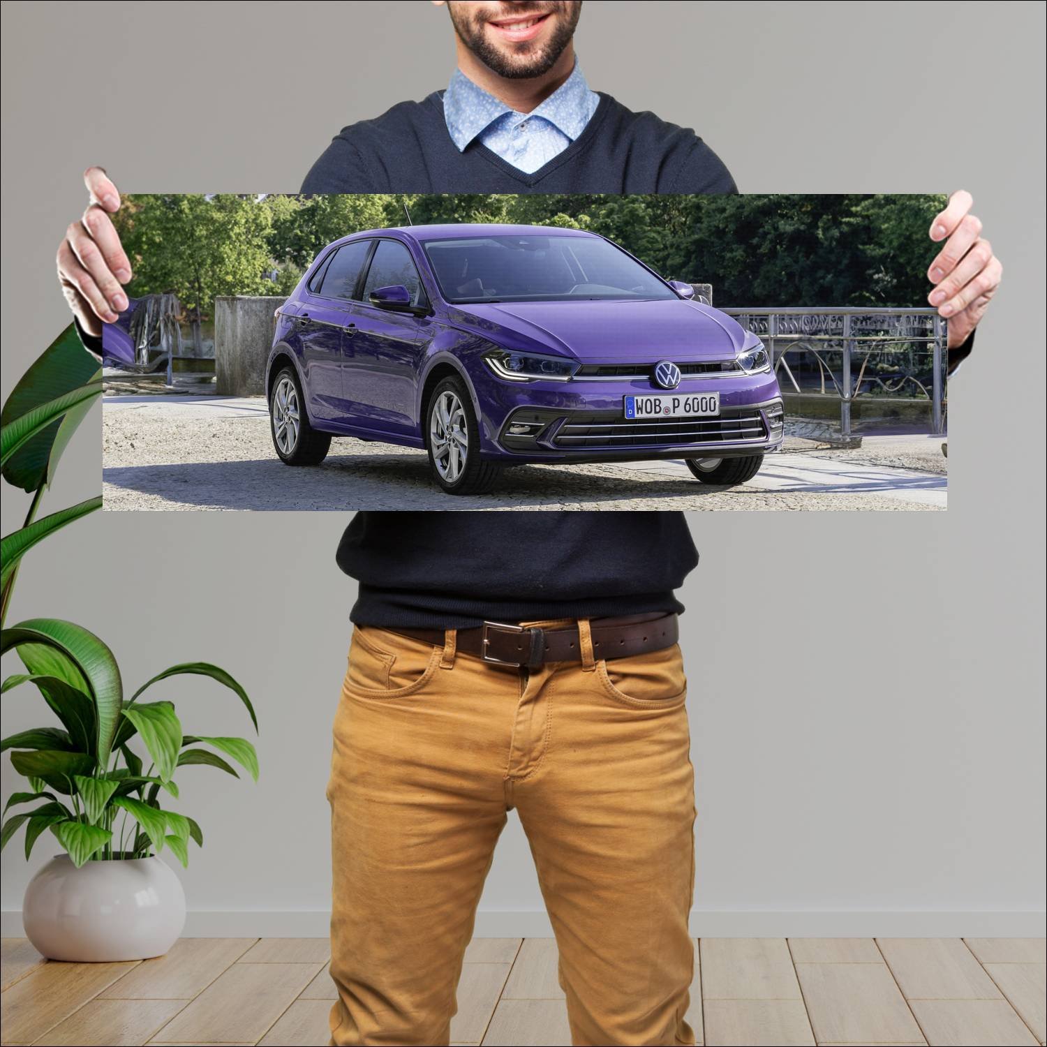 Cuadro grande 30x80cm 2021 volkswagen polo auto 911 Volkswagen