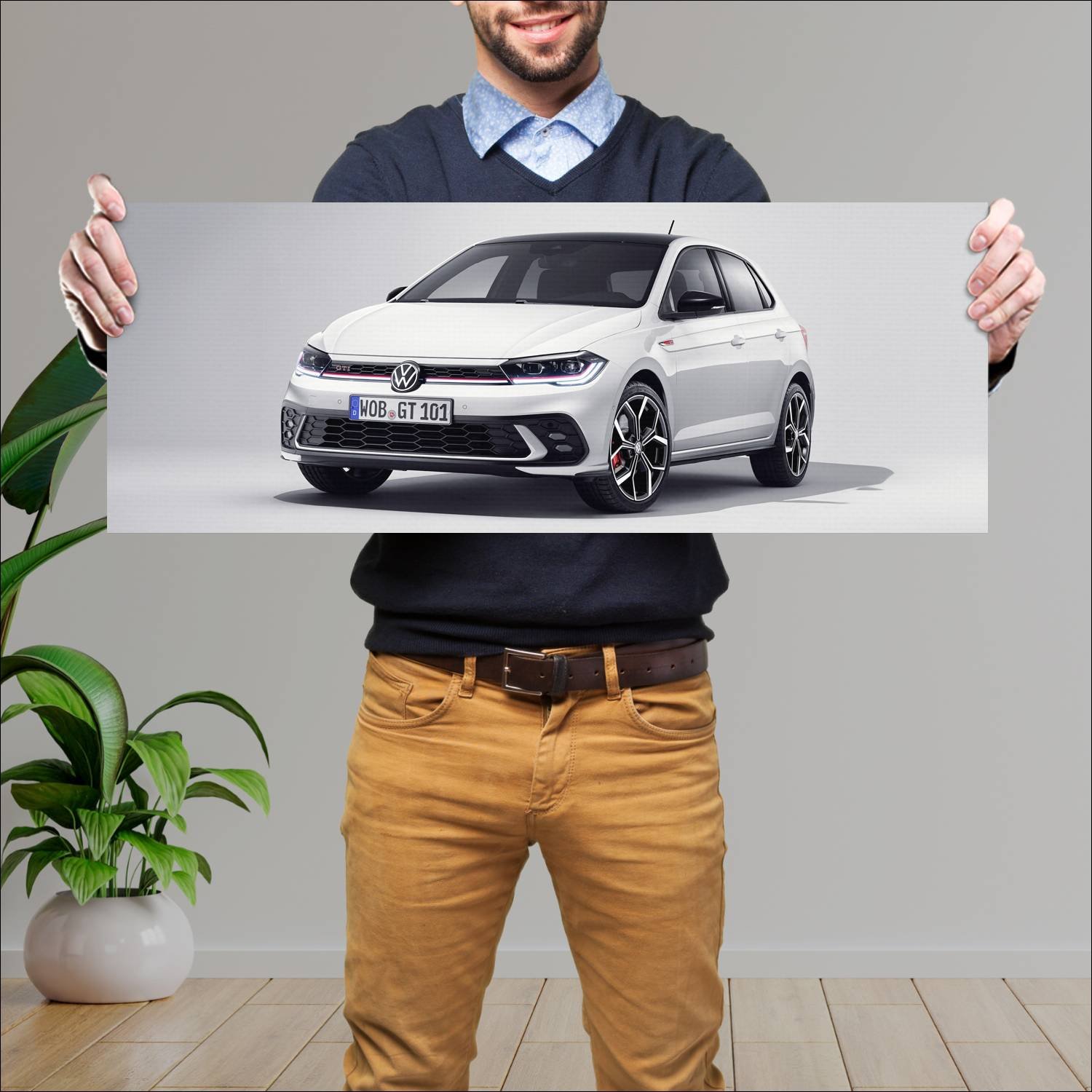 Cuadro grande 30x80cm 2021 volkswagen polo gti 105 912 Volkswagen