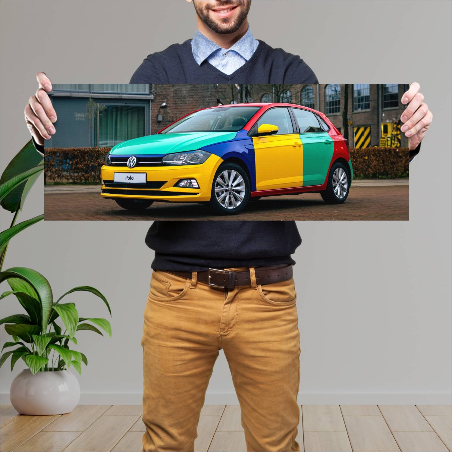 Cuadro grande 30x80cm 2021 volkswagen polo harleki 913 Volkswagen