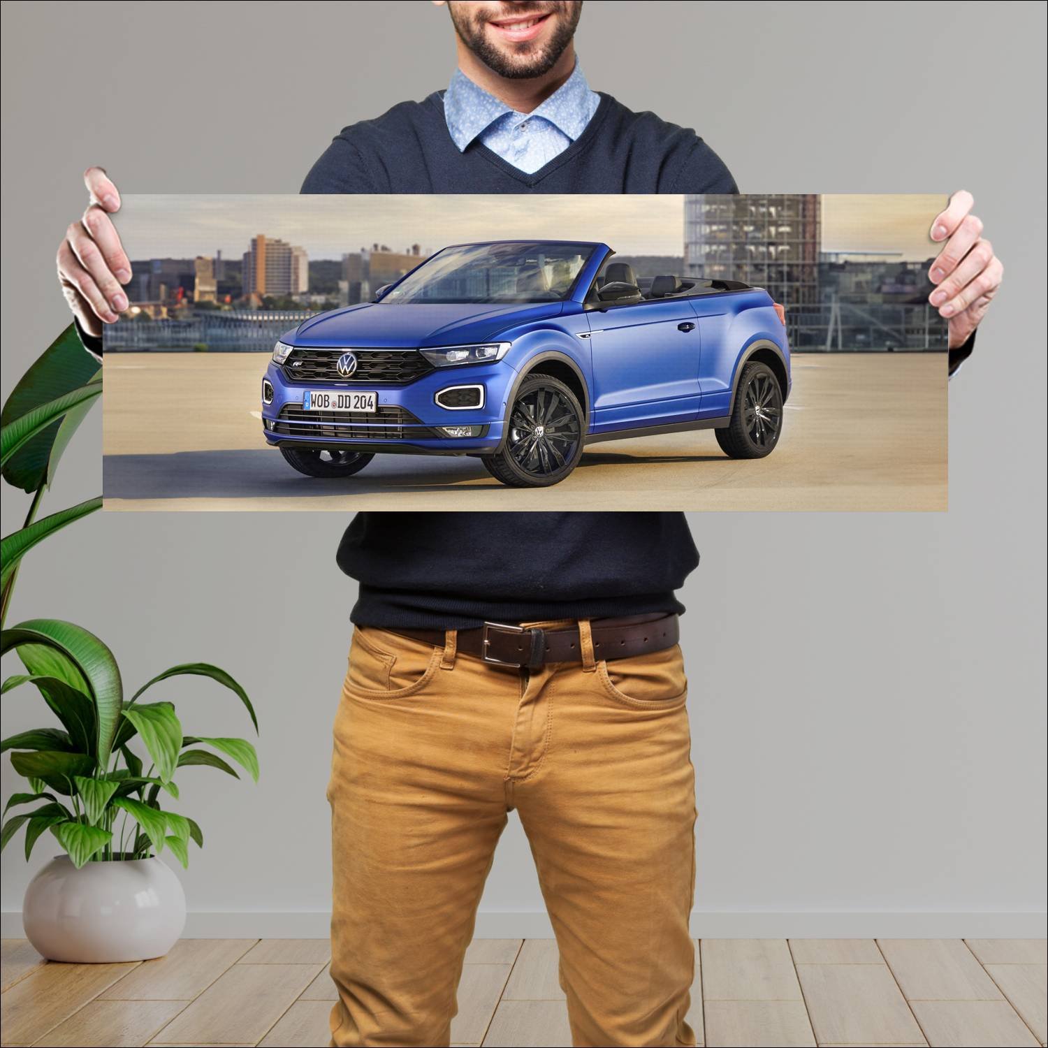 Cuadro grande 30x80cm 2021 volkswagen t roc cabrio 917 Volkswagen