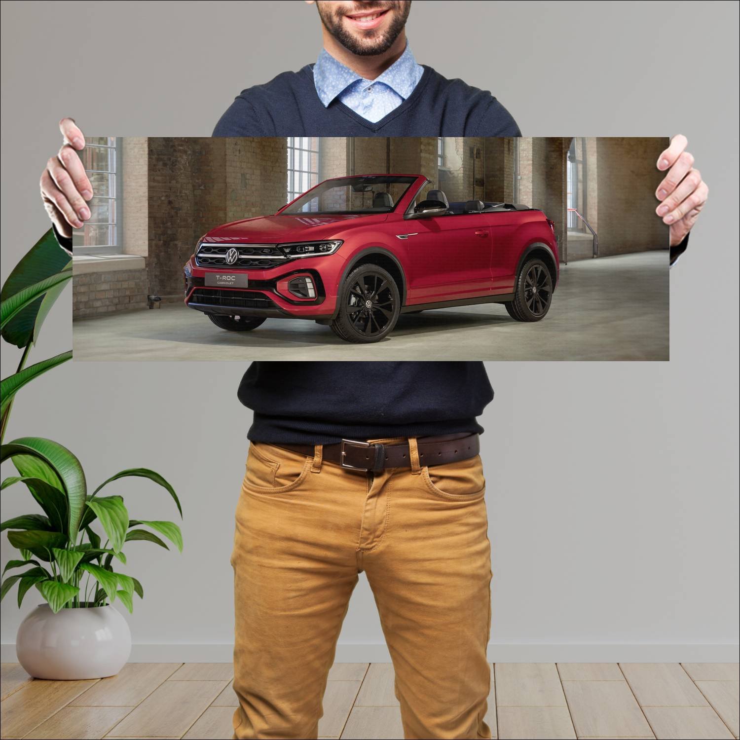 Cuadro grande 30x80cm 2021 volkswagen t roc cabrio 918 Volkswagen