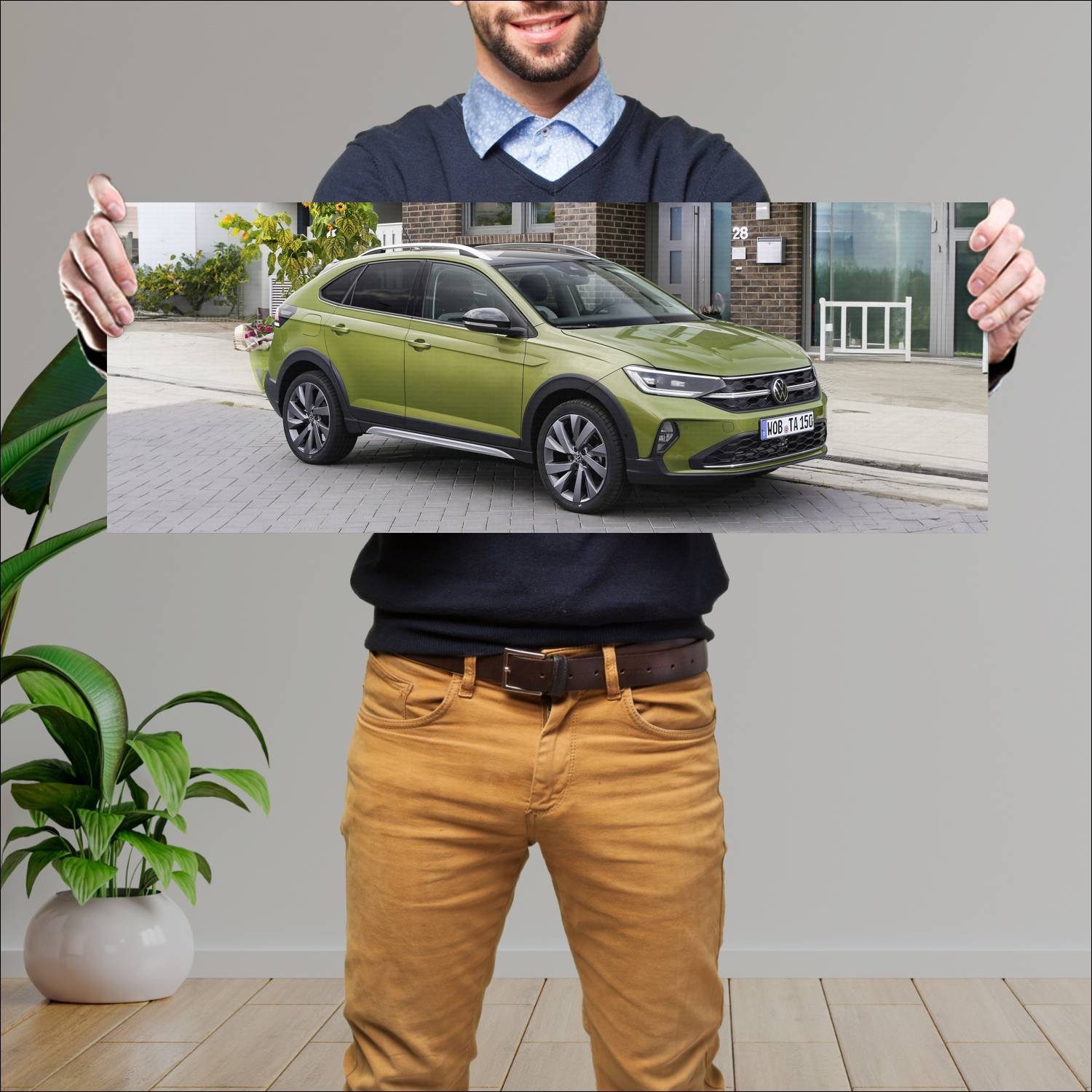 Cuadro grande 30x80cm 2021 volkswagen taigo auto 919 Volkswagen