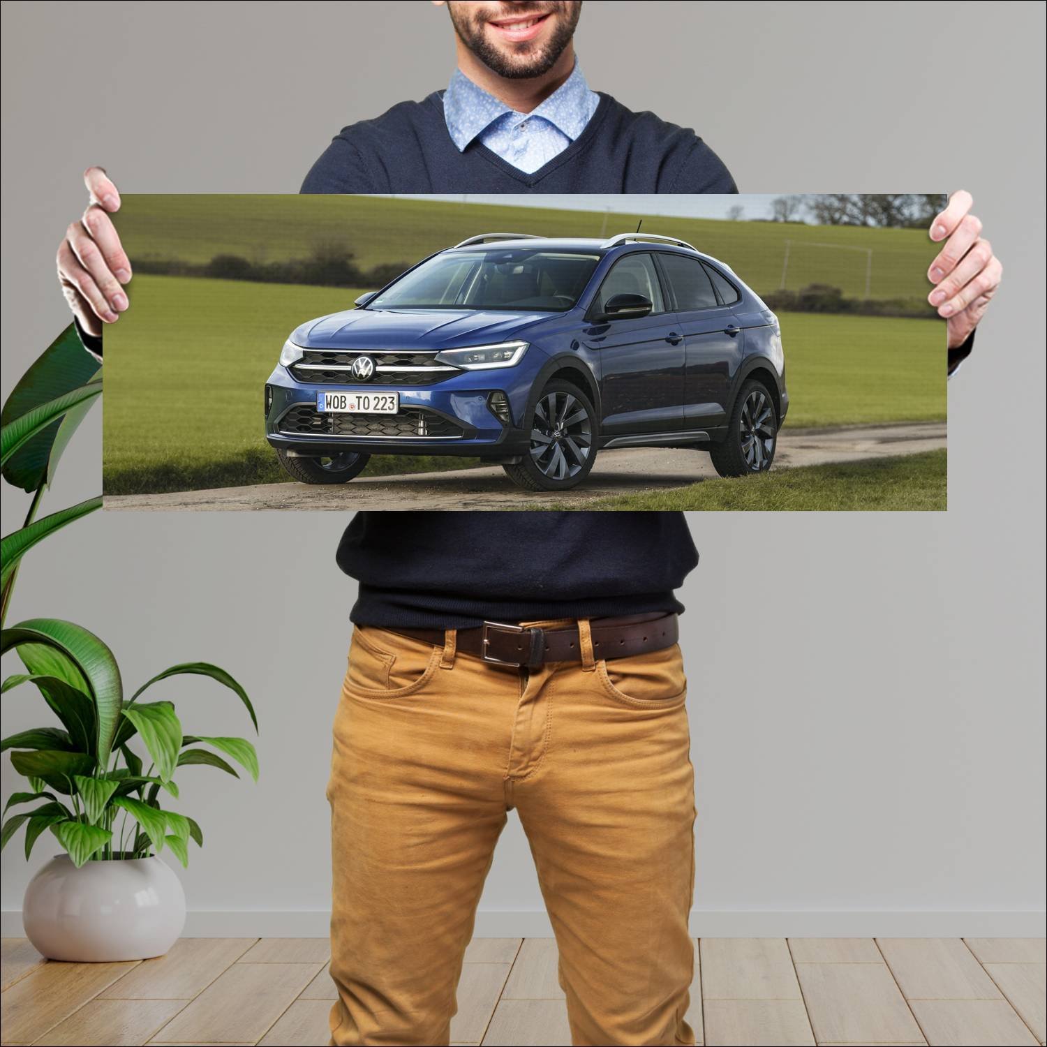 Cuadro grande 30x80cm 2021 volkswagen taigo auto 920 Volkswagen