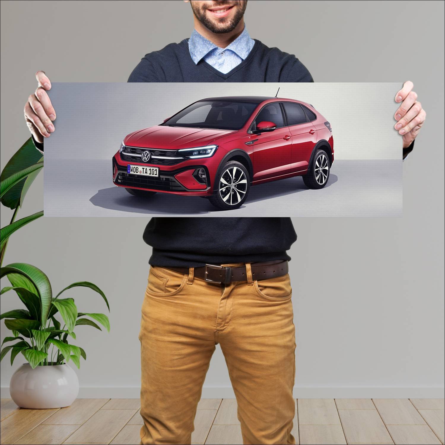 Cuadro grande 30x80cm 2021 volkswagen taigo r line 921 Volkswagen