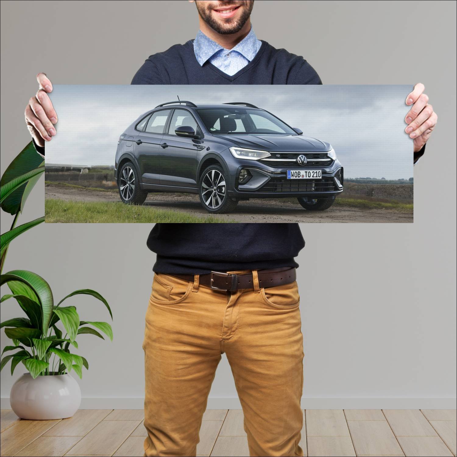 Cuadro grande 30x80cm 2021 volkswagen taigo r line 922 Volkswagen