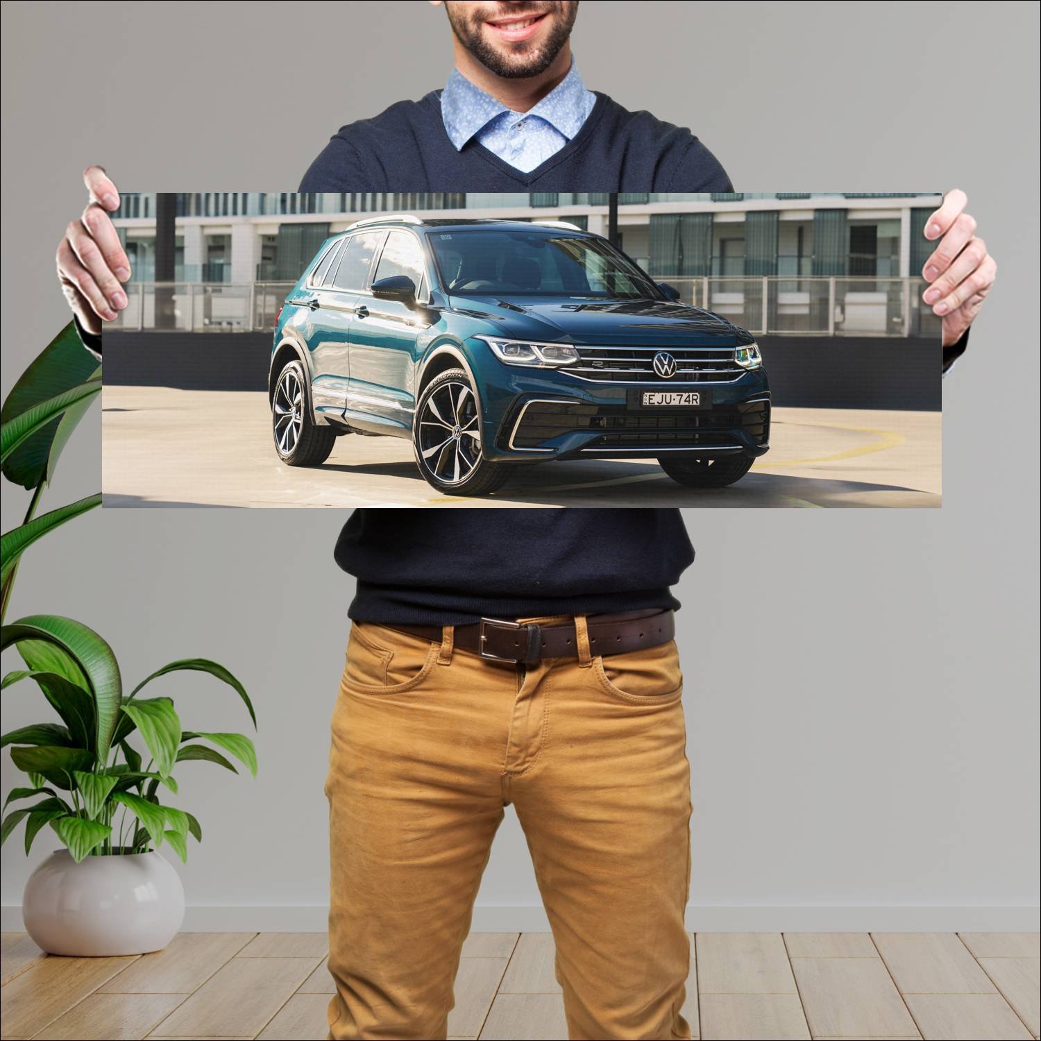 Cuadro grande 30x80cm 2021 volkswagen tiguan r lin 936 Volkswagen