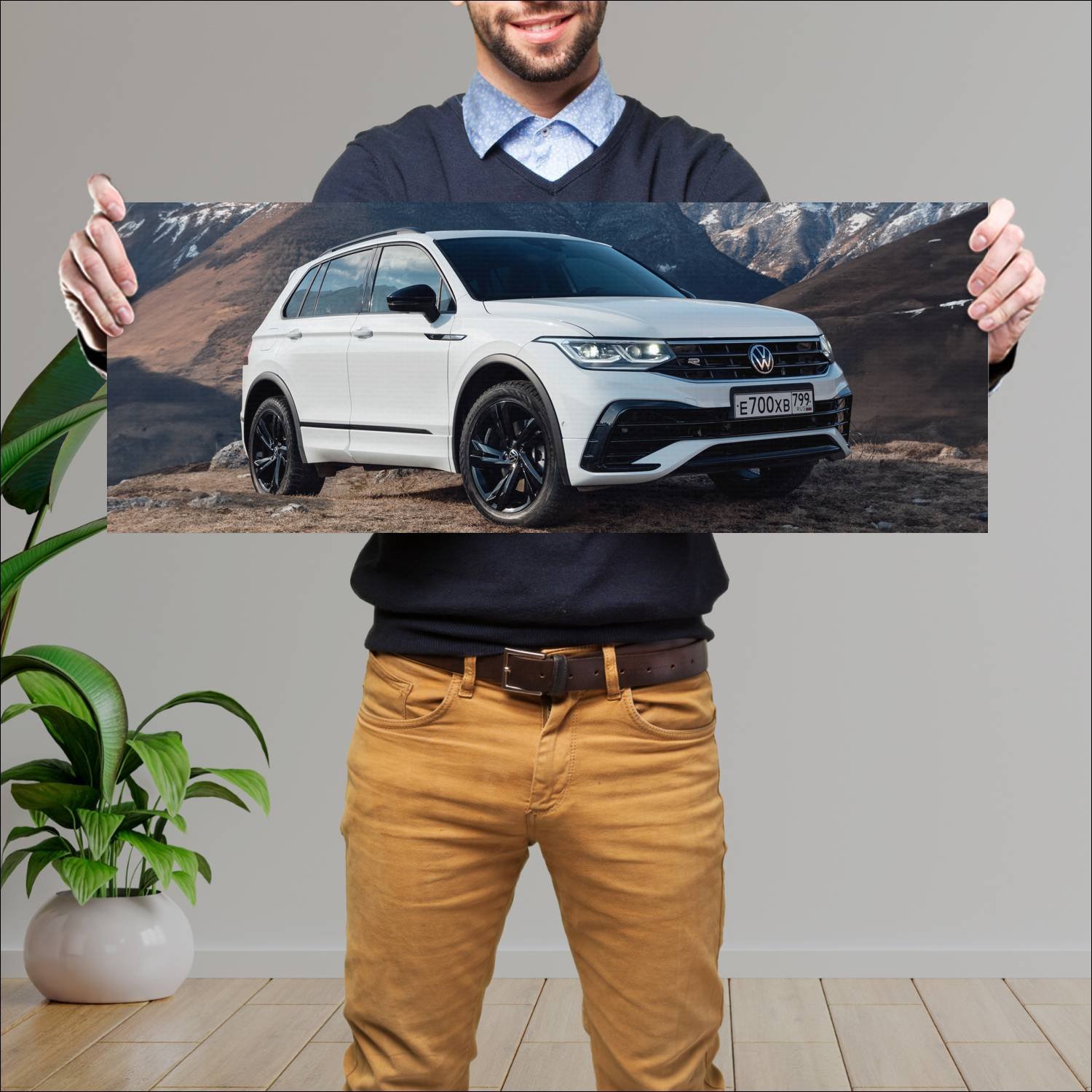 Cuadro grande 30x80cm 2021 volkswagen tiguan r lin 938 Volkswagen