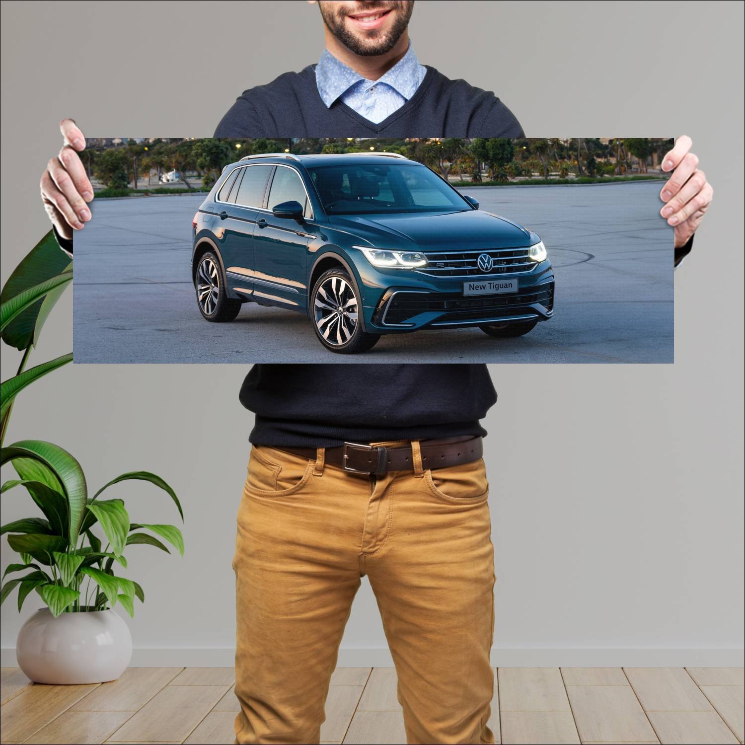 Cuadro grande 30x80cm 2021 volkswagen tiguan r lin 940 Volkswagen