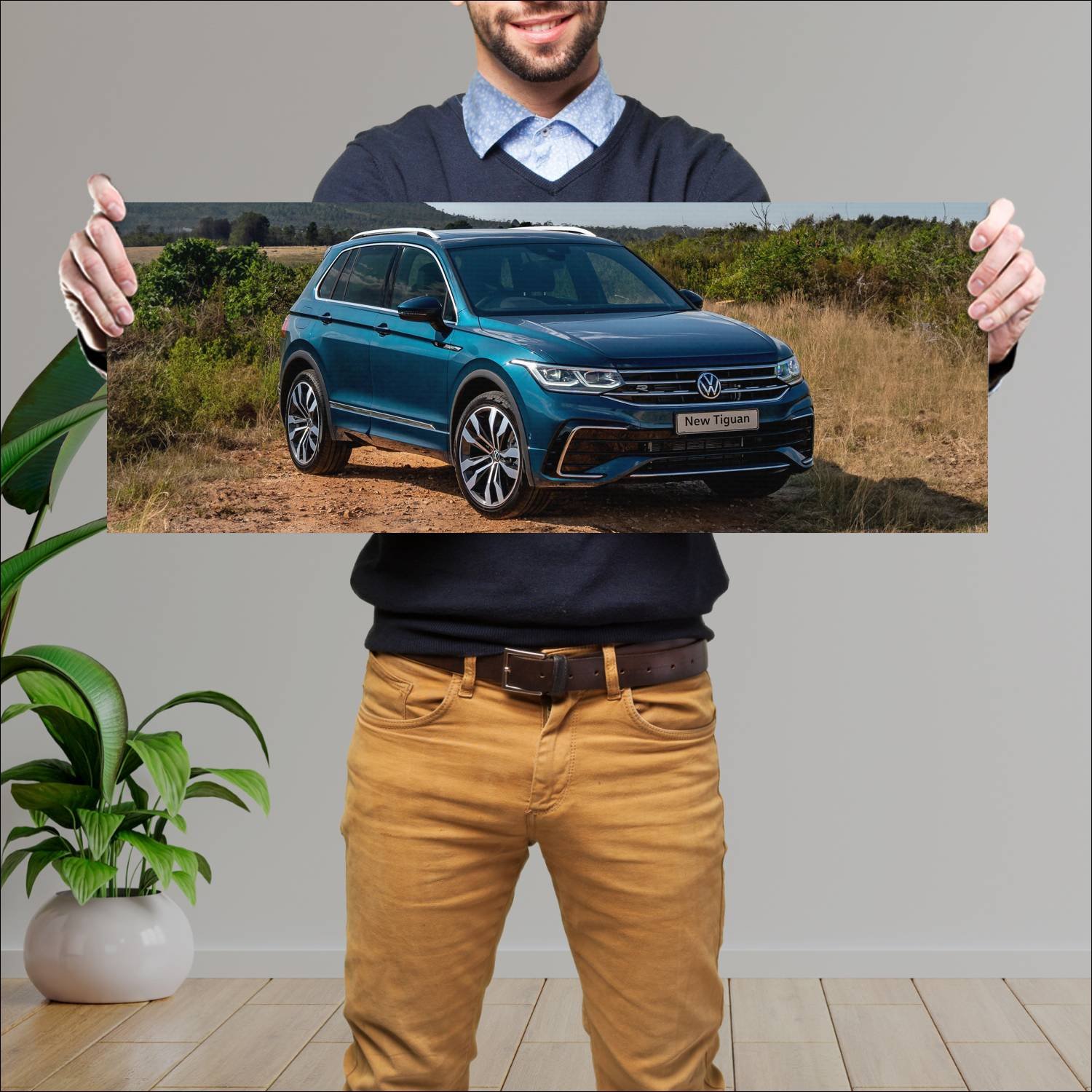 Cuadro grande 30x80cm 2021 volkswagen tiguan r lin 941 Volkswagen