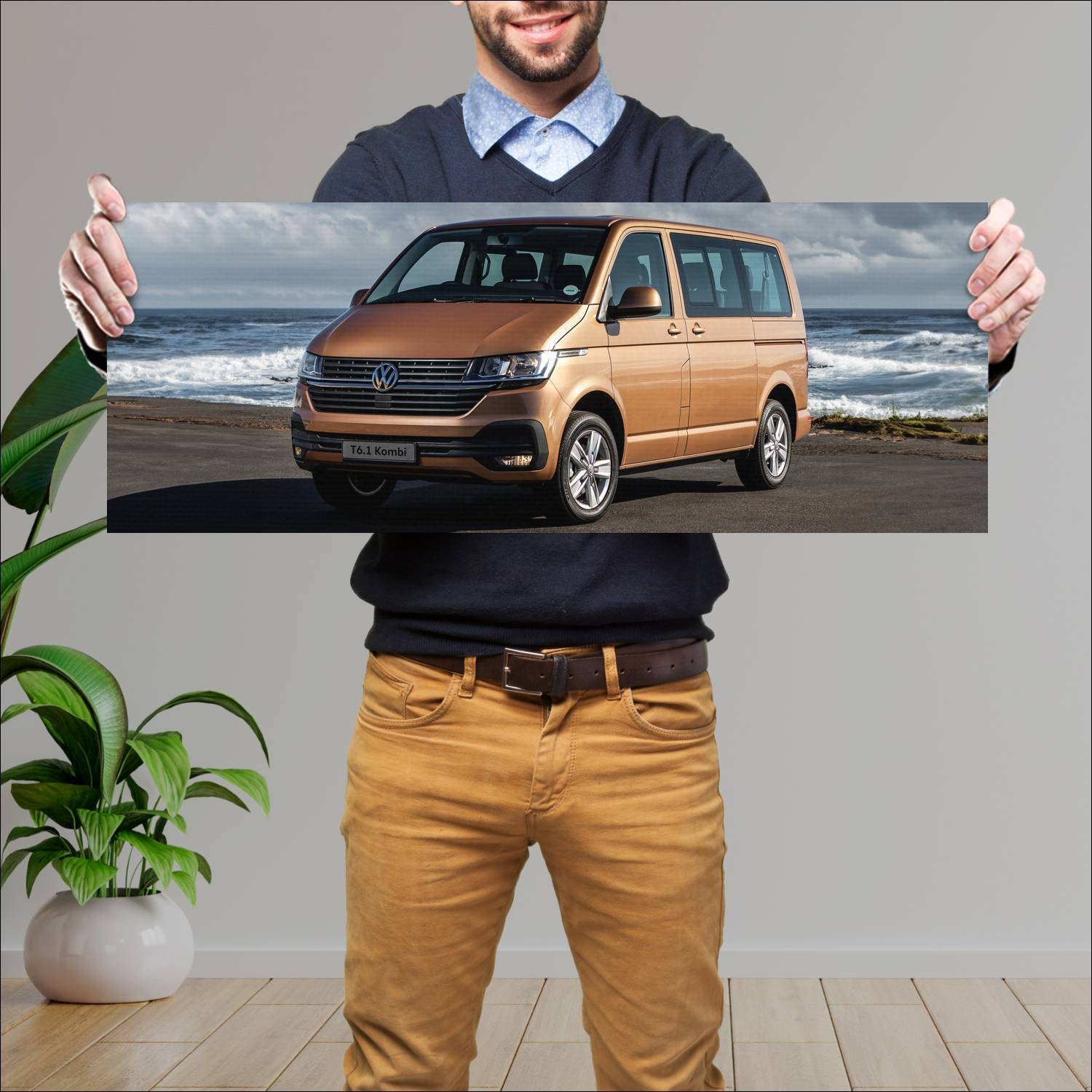 Cuadro grande 30x80cm 2021 volkswagen transporter 947 Volkswagen