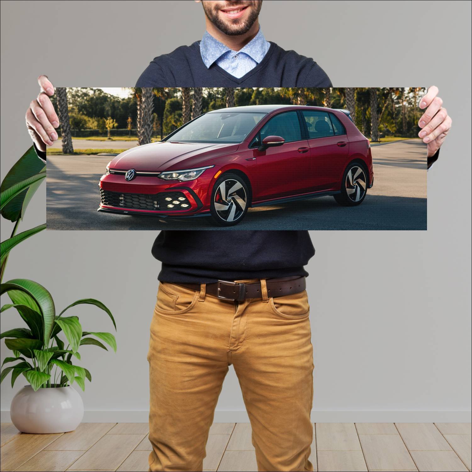 Cuadro grande 30x80cm 2022 volkswagen golf gti by 960 Volkswagen