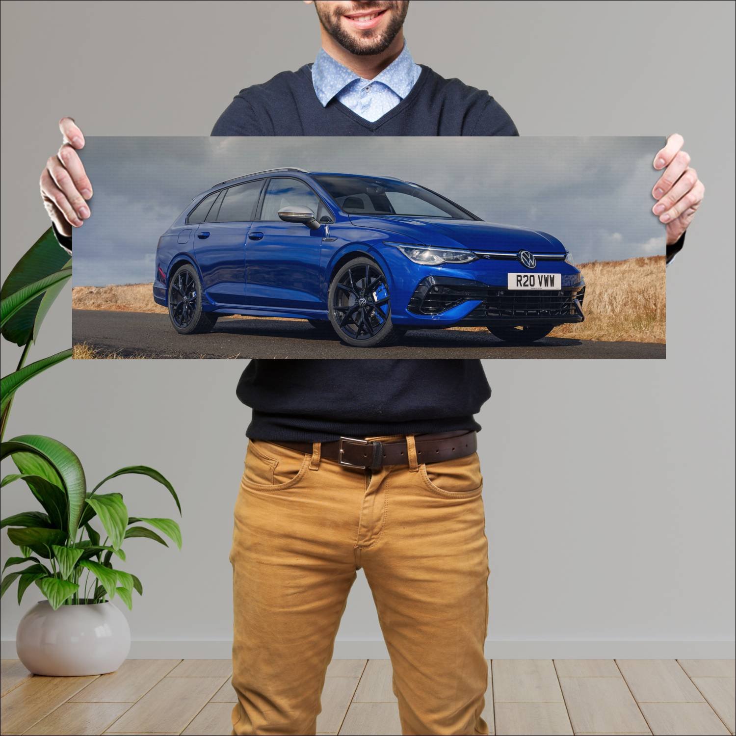 Cuadro grande 30x80cm 2022 volkswagen golf r estat 965 Volkswagen