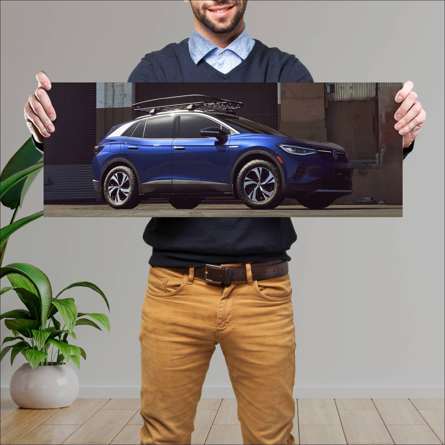 Cuadro grande 30x80cm 2022 volkswagen id 4 accesso 973 Volkswagen