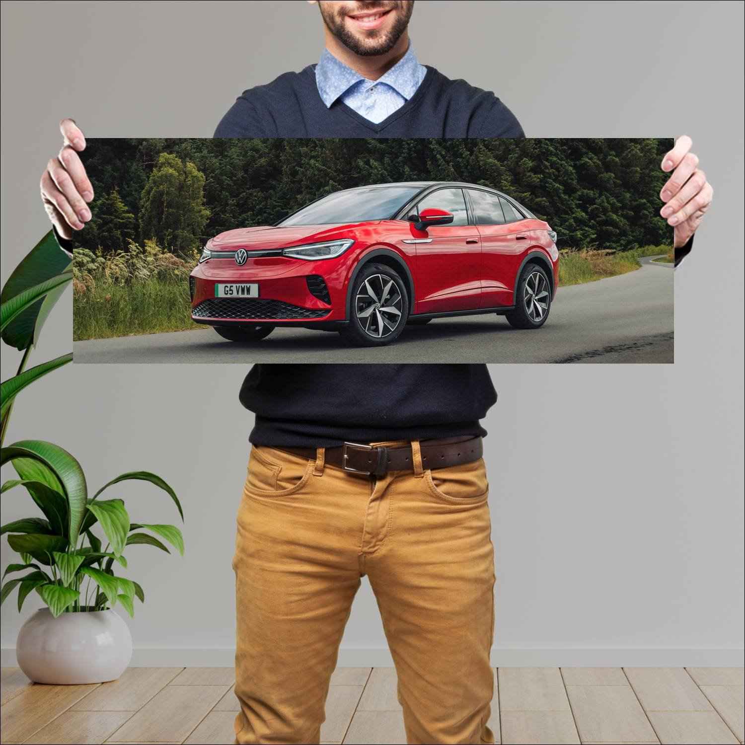 Cuadro grande 30x80cm 2022 volkswagen id 5 gtx uk 979 Volkswagen
