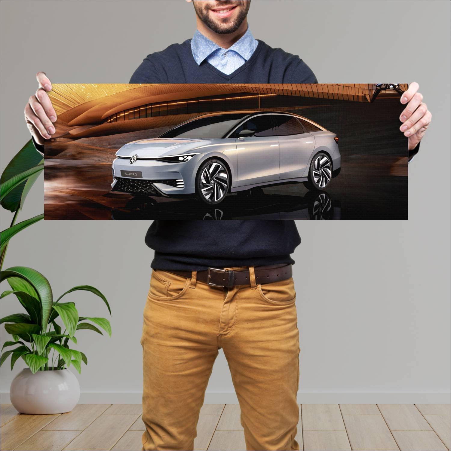 Cuadro grande 30x80cm 2022 volkswagen id aero conc 981 Volkswagen