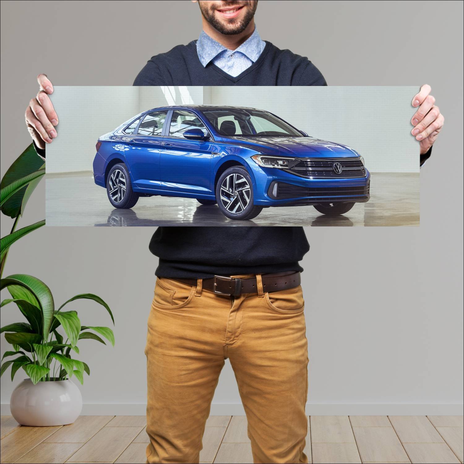 Cuadro grande 30x80cm 2022 volkswagen jetta auto 988 Volkswagen