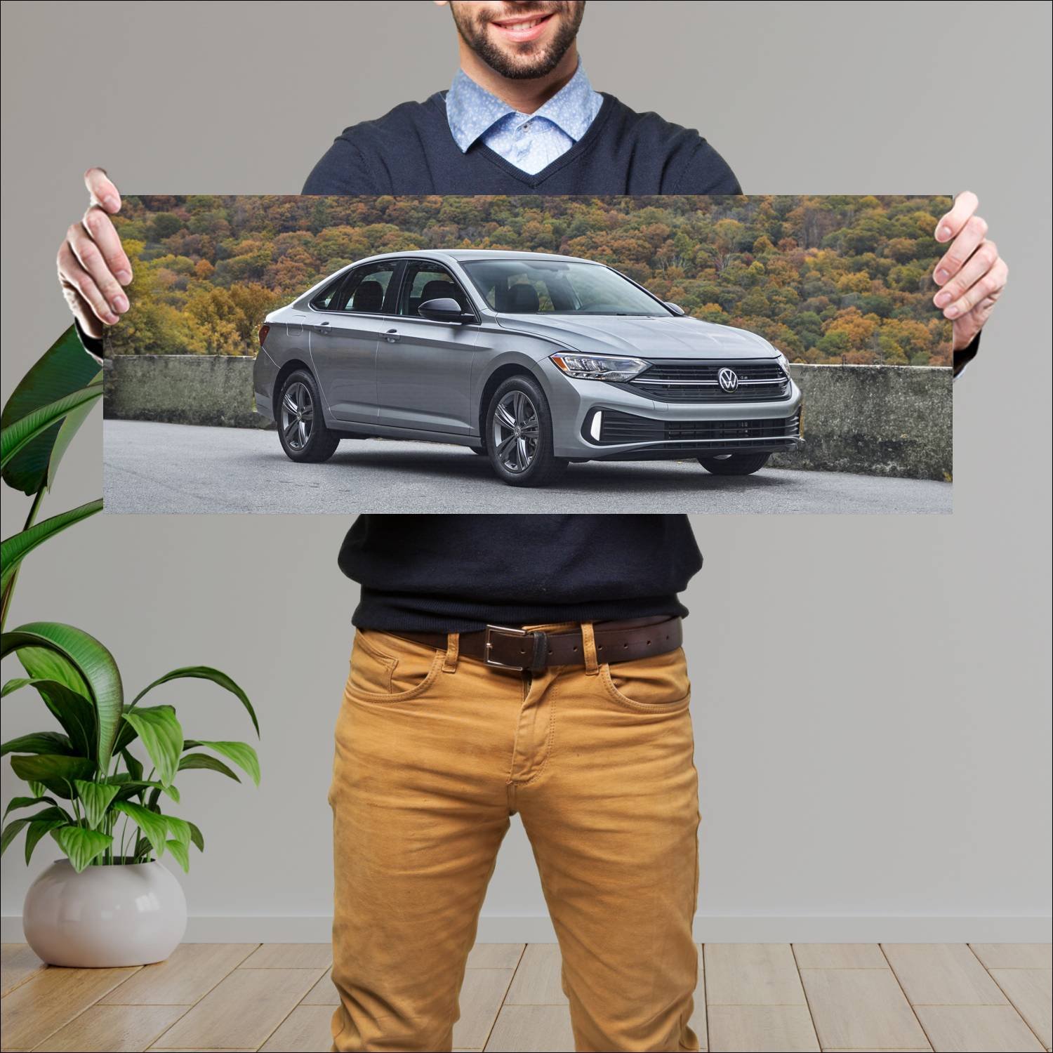 Cuadro grande 30x80cm 2022 volkswagen jetta auto 989 Volkswagen