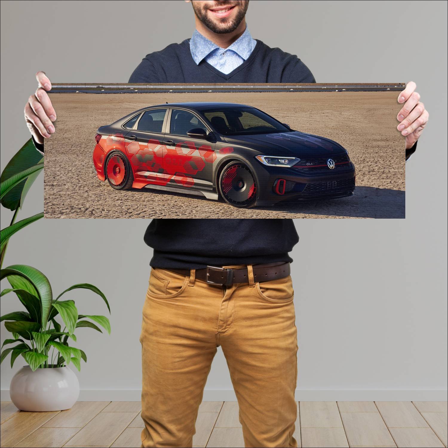 Cuadro grande 30x80cm 2022 volkswagen jetta gli pe 992 Volkswagen