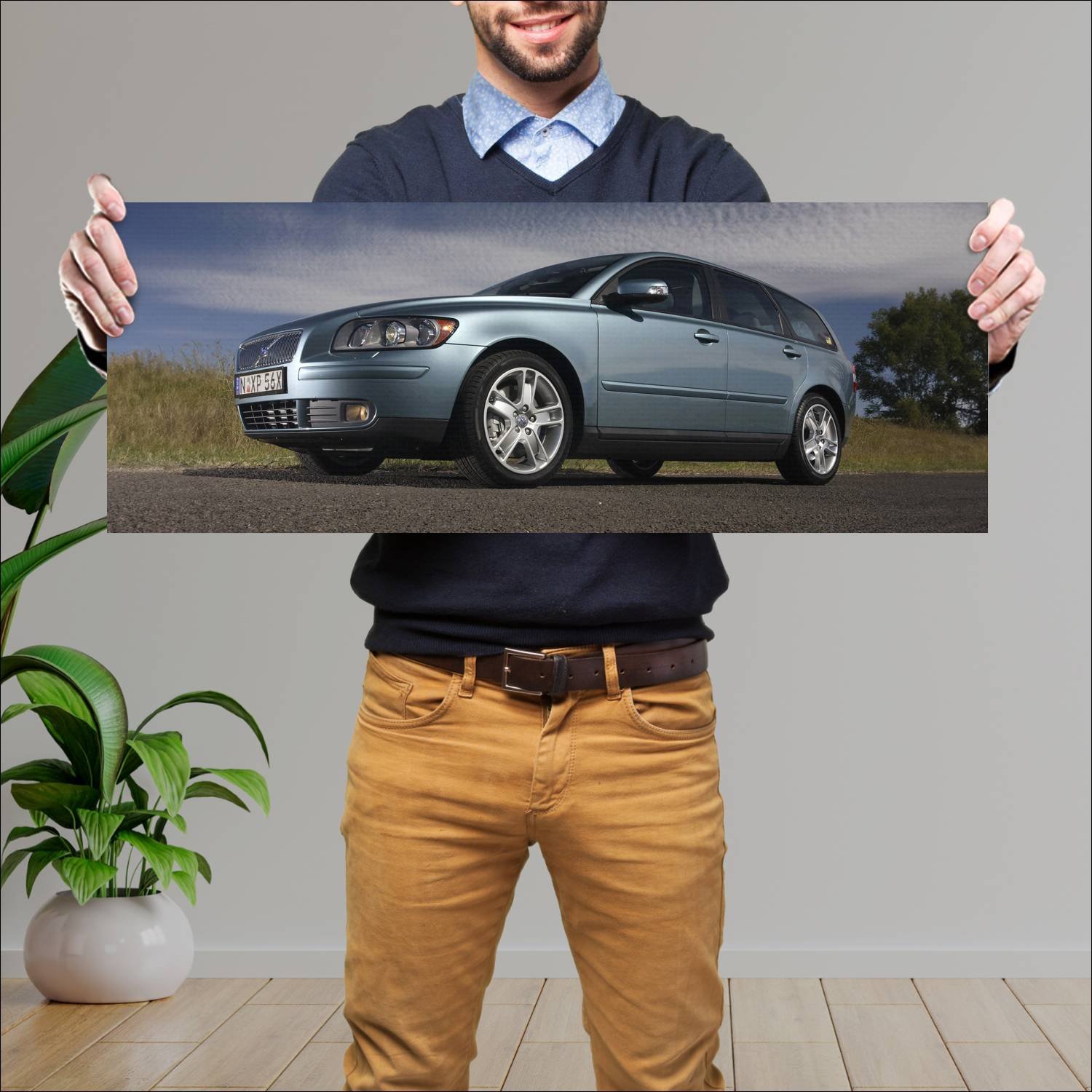 Cuadro grande 30x80cm 2005 volvo v50 au auto 179 Volvo