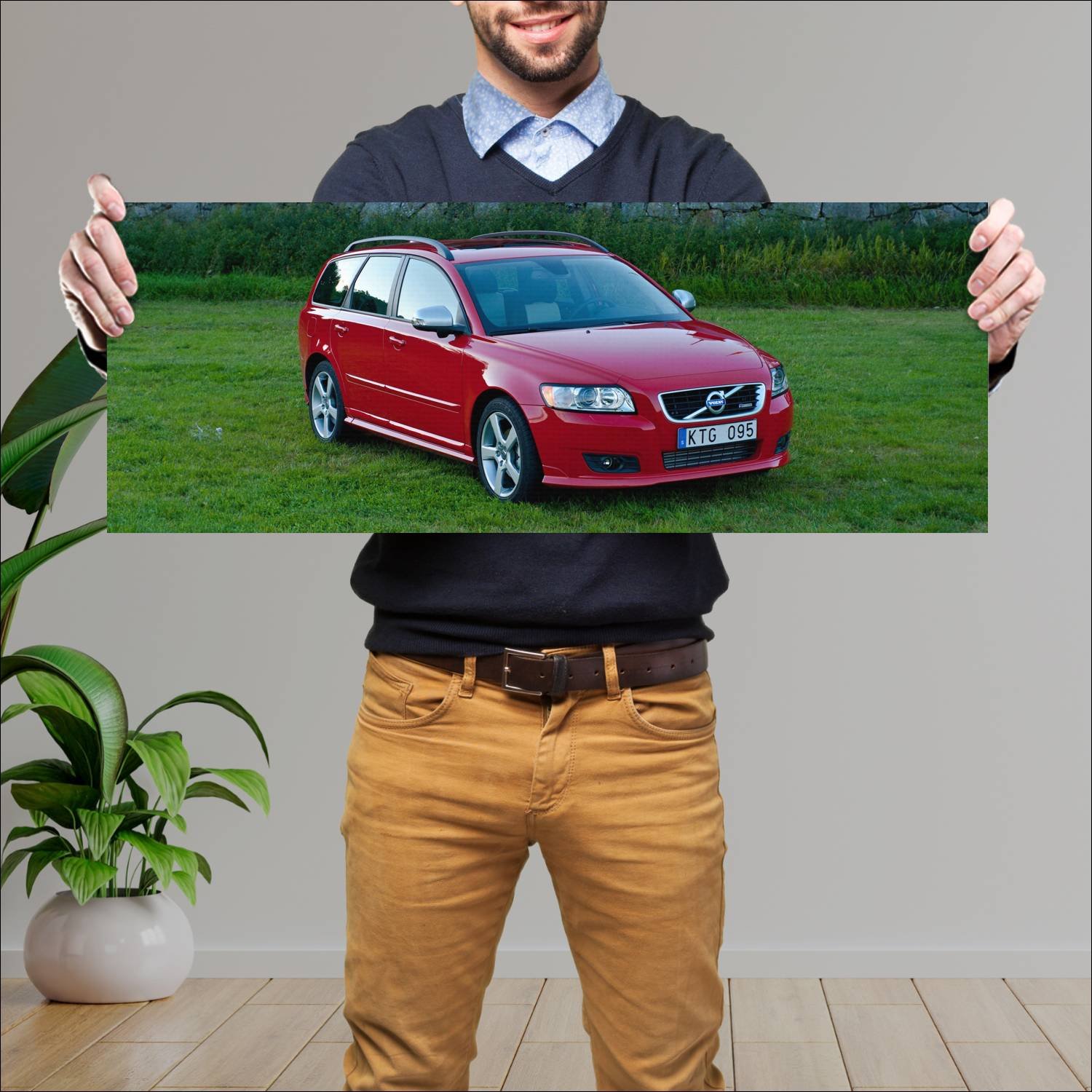 Cuadro grande 30x80cm 2010 volvo v50 r design Volvo