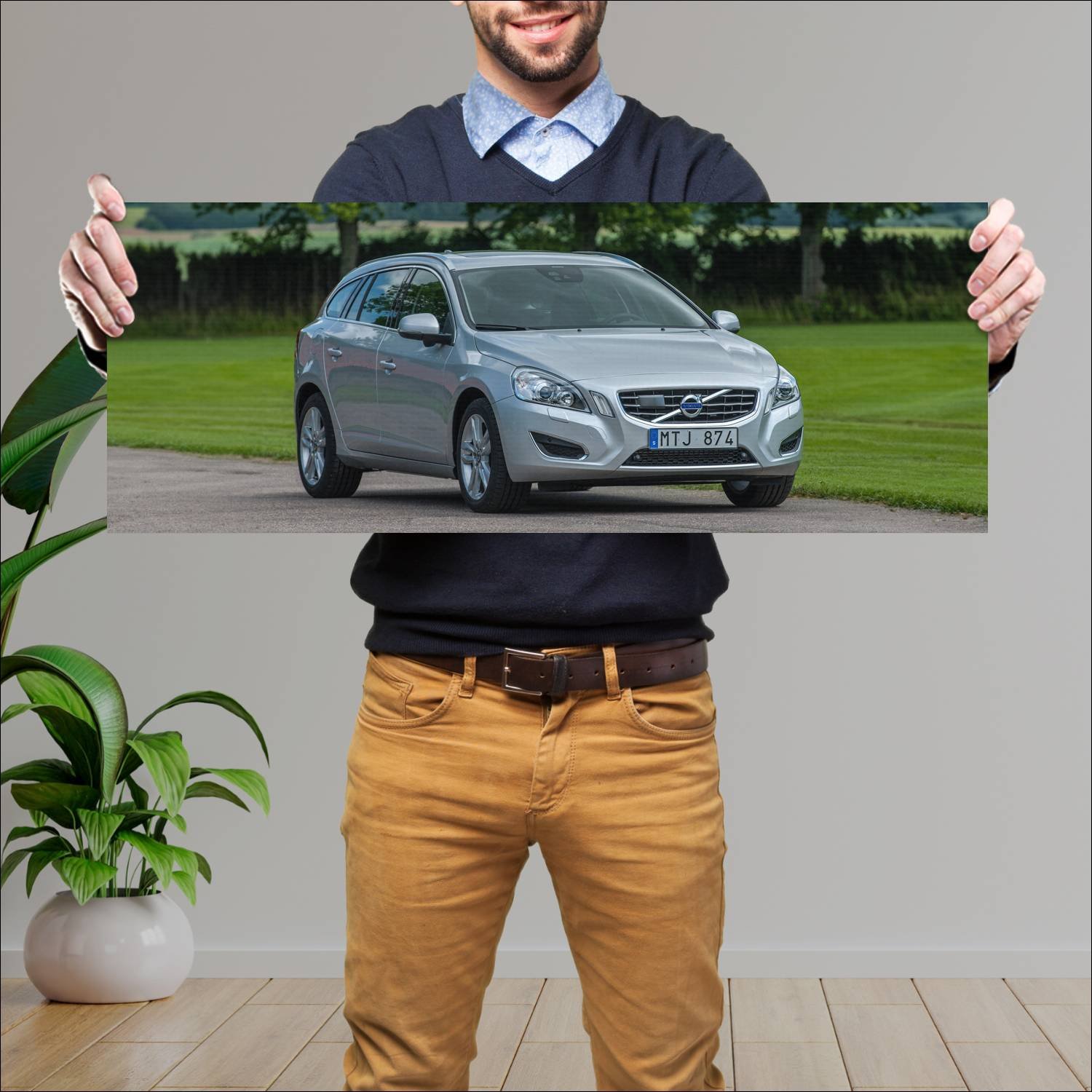 Cuadro grande 30x80cm 2010 volvo v60 auto 327 Volvo