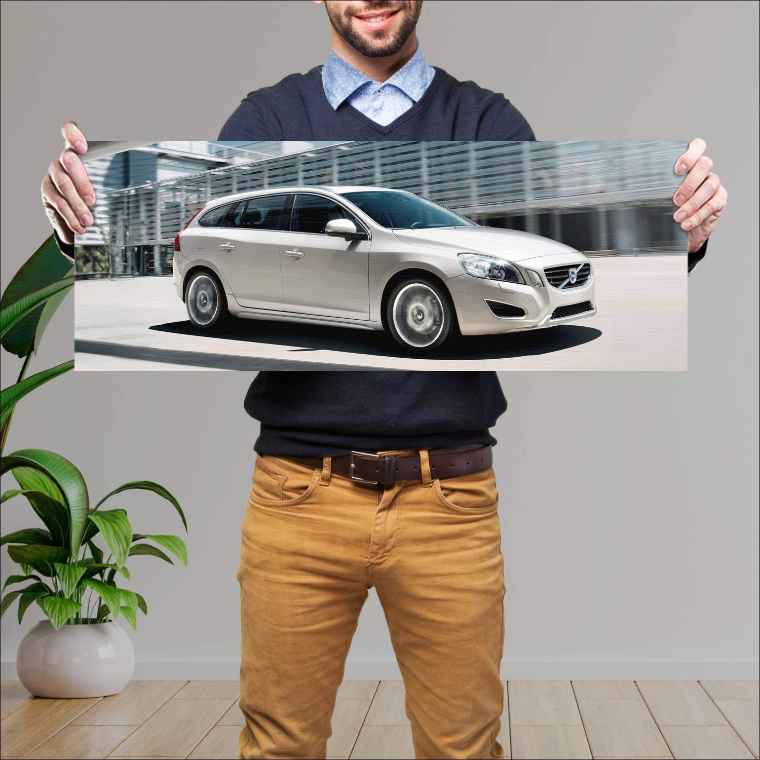 Cuadro grande 30x80cm 2010 volvo v60 Volvo