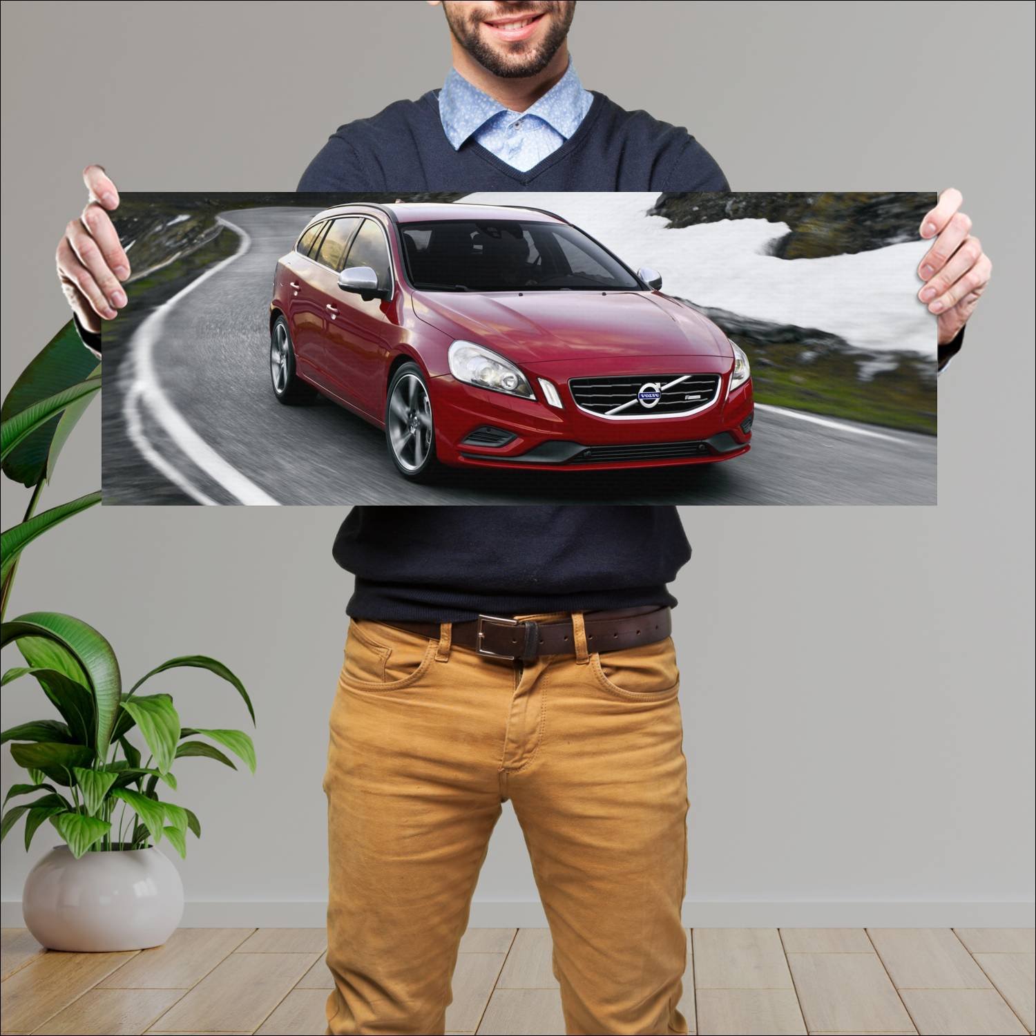 Cuadro grande 30x80cm 2010 volvo v60 r design Volvo