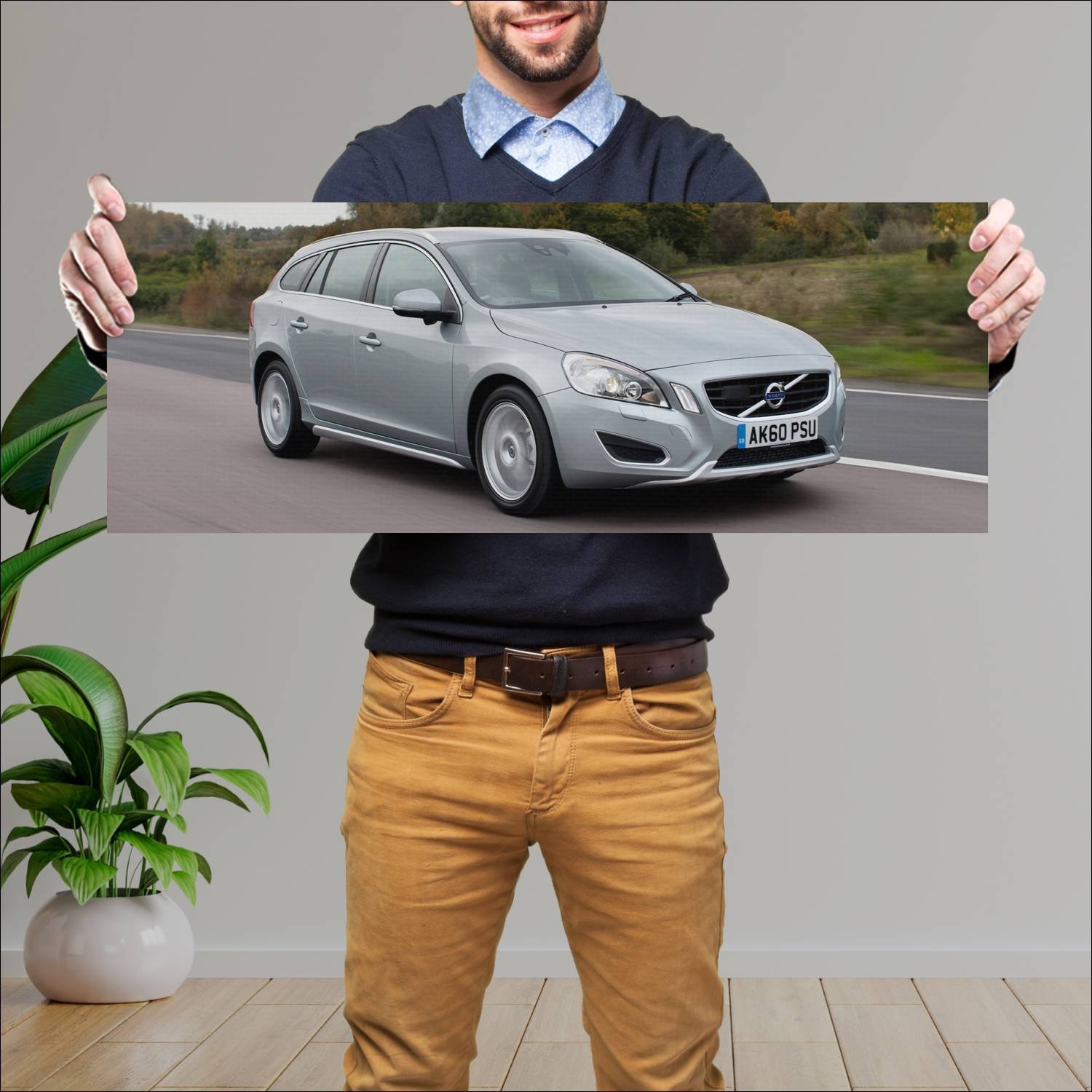 Cuadro grande 30x80cm 2010 volvo v60 uk auto 332 Volvo