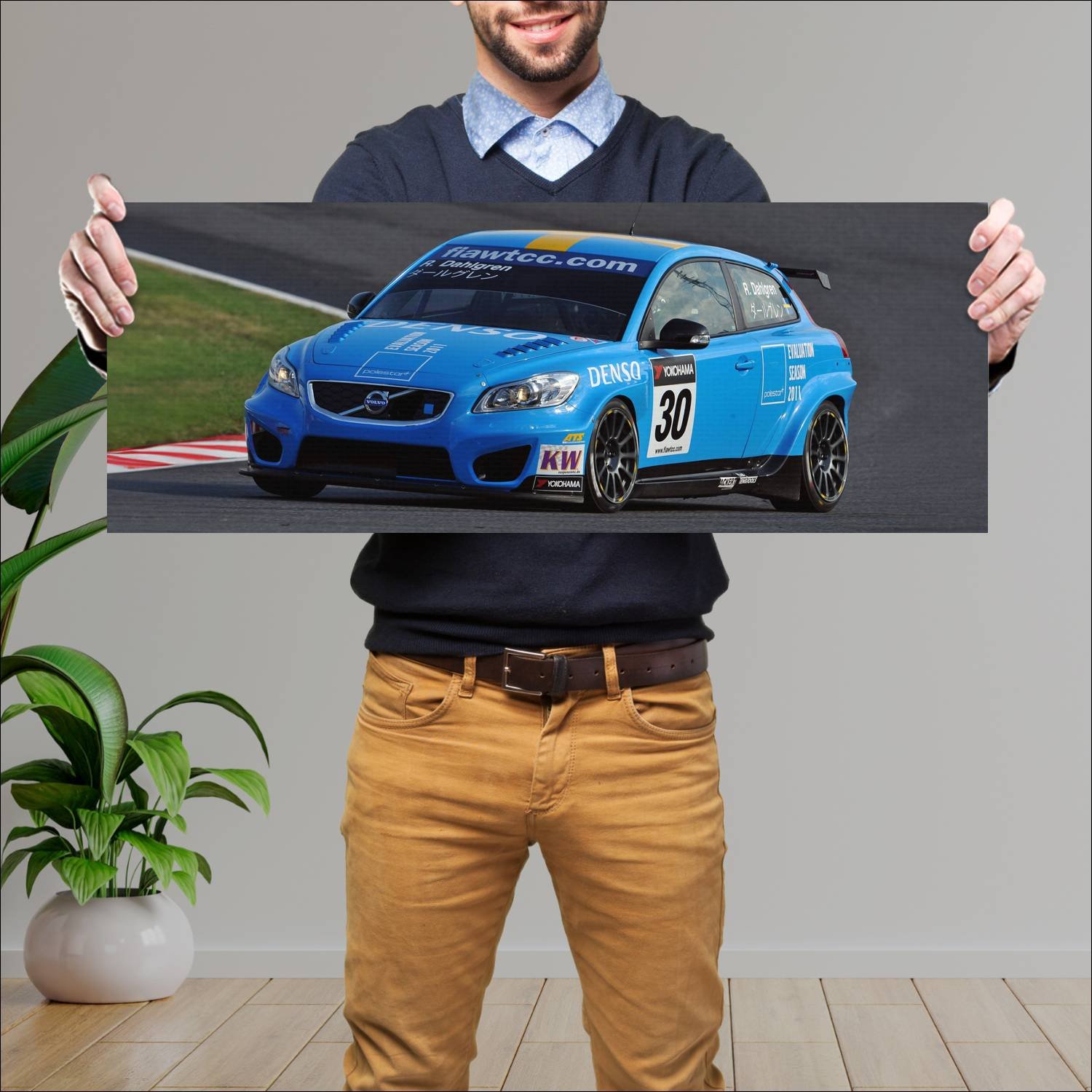 Cuadro grande 30x80cm 2011 volvo c30 wtcc auto 337 Volvo