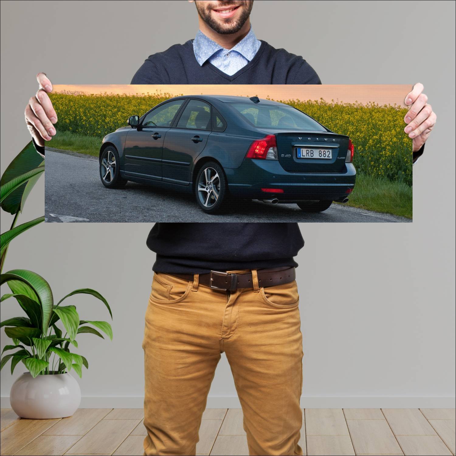 Cuadro grande 30x80cm 2011 volvo s40 classic auto 341 Volvo